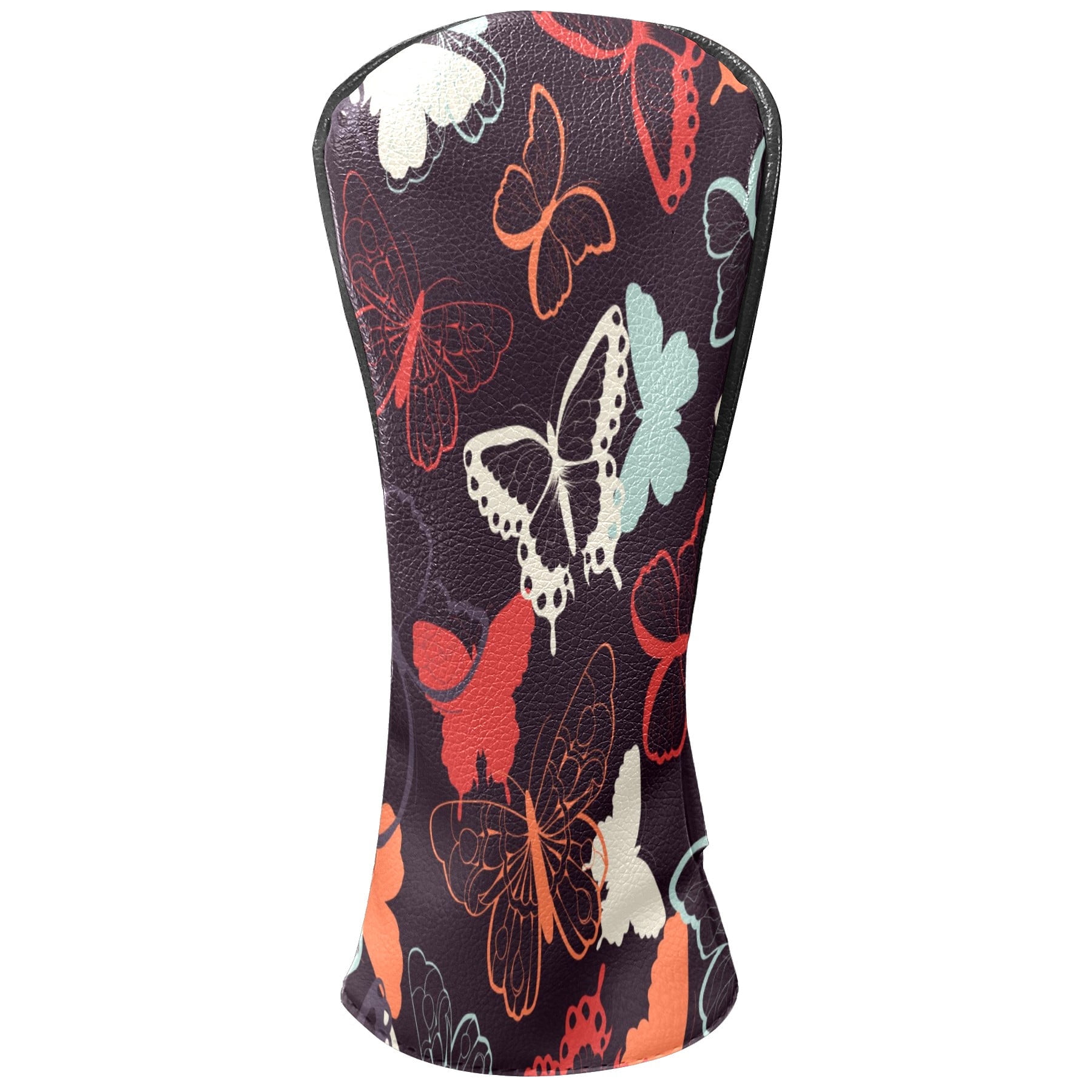 Golf Head Covers Colorful Butterfly Design for Driver, Wood & Hybrid, Premium Waterproof PU Leather with Plush Lining, Elegant Nature Golf Gifts