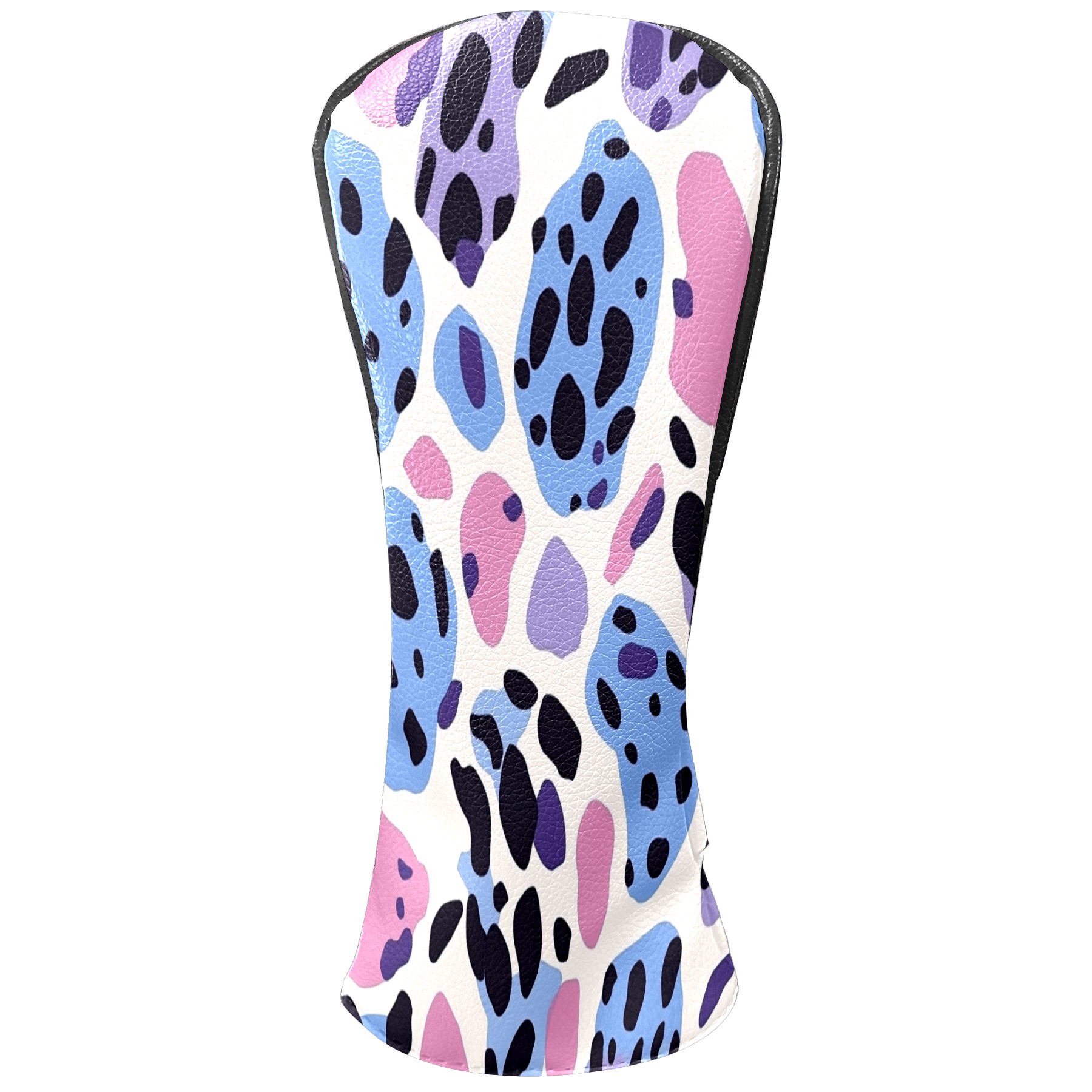 Golf Club Covers PU Leather Waterproof Head Covers for Fairway Woods Hybrids Colorful Leopard Print