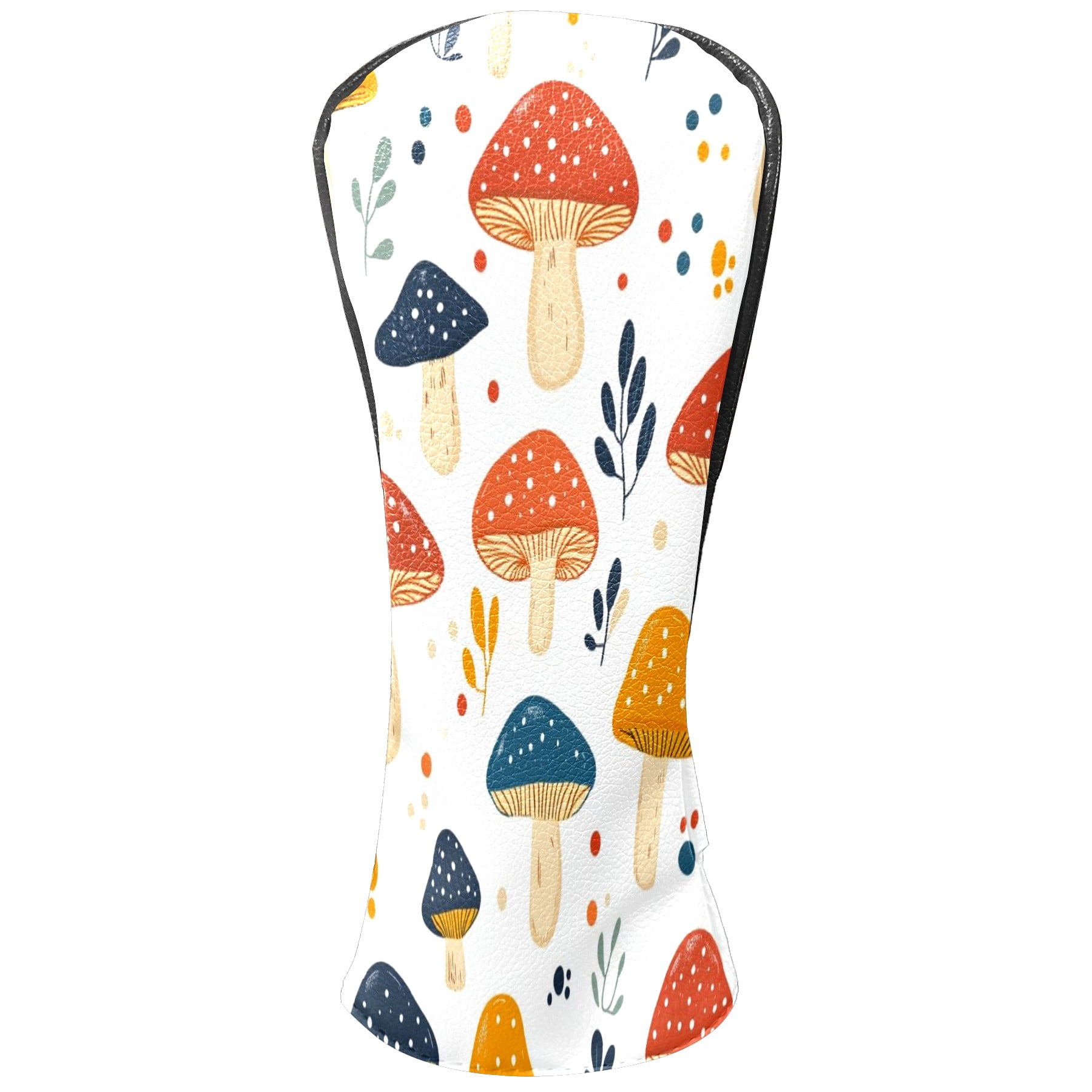 Golf Club Covers PU Leather Waterproof Head Covers for Fairway Woods Hybrids Colorful Mushrooms Unisex Fits Most Brands