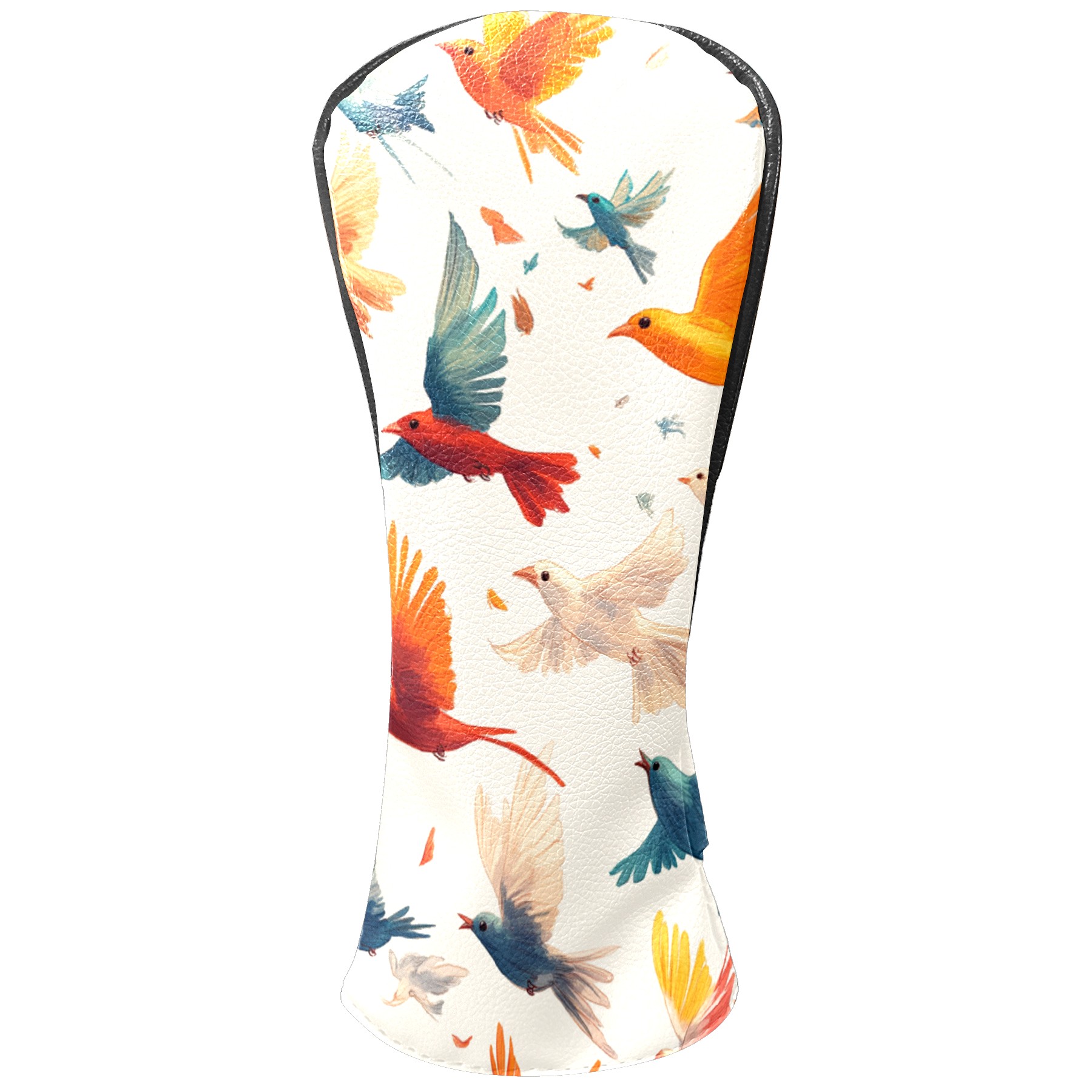 Golf Club Covers PU Leather Waterproof Head Covers for Fairway Woods Hybrids Colorful Pigeons