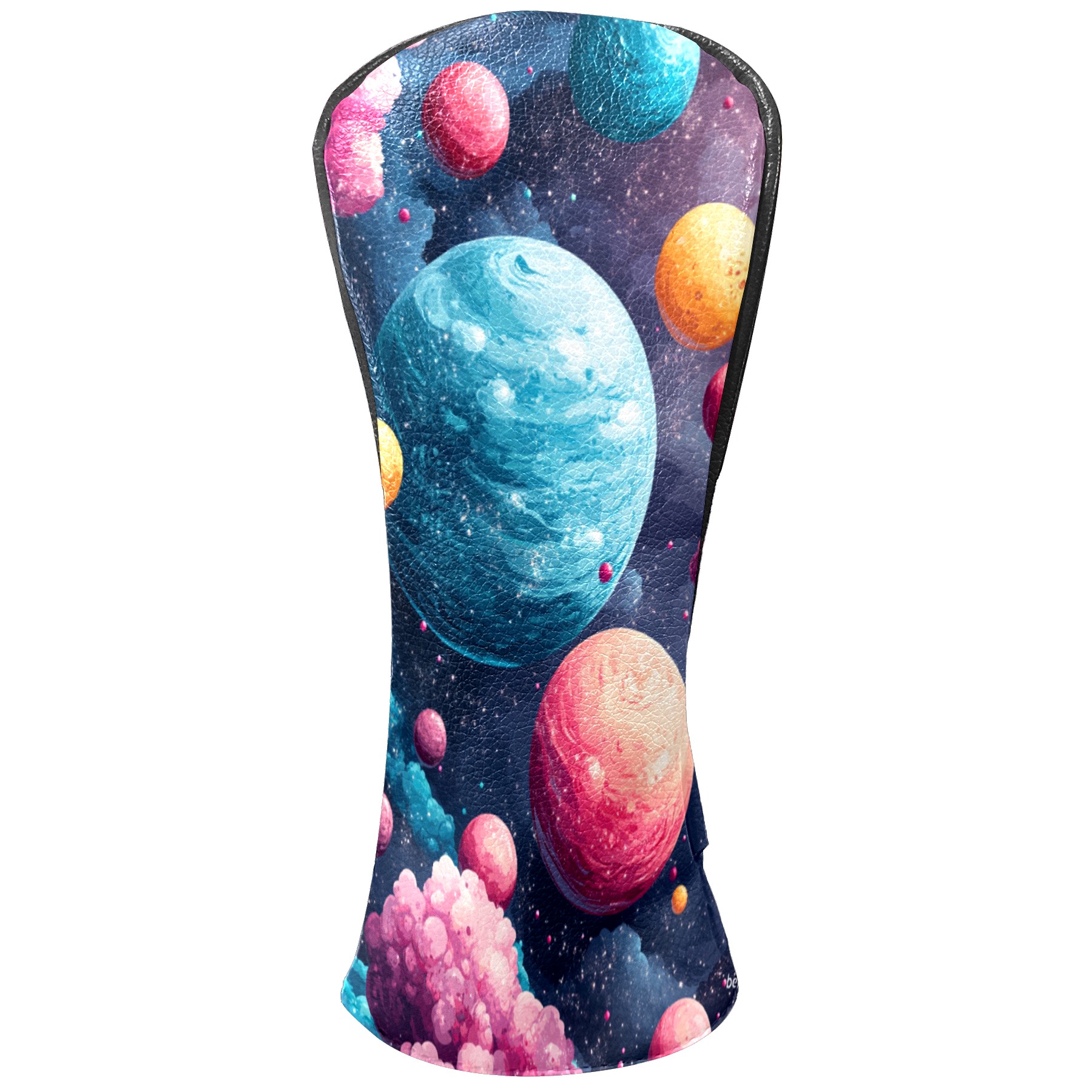 Golf Club Covers PU Leather Waterproof Head Covers for Fairway Woods Hybrids Colorful Planet Unisex Fits Most Brands