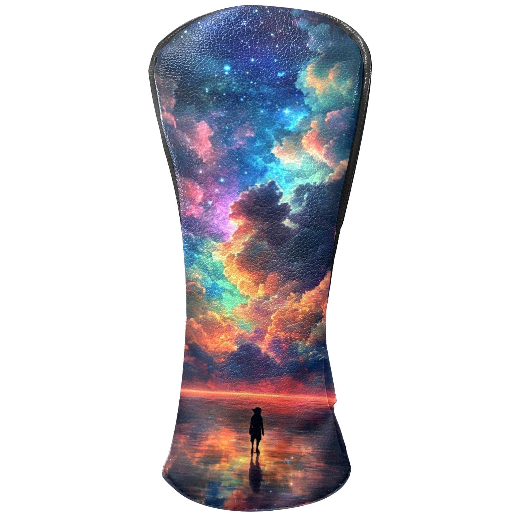 Golf Head Covers - Colorful Sky Design, Premium Waterproof PU Leather, Plush Lining, Fits Driver/Hybrid, Abstract Golf Gift