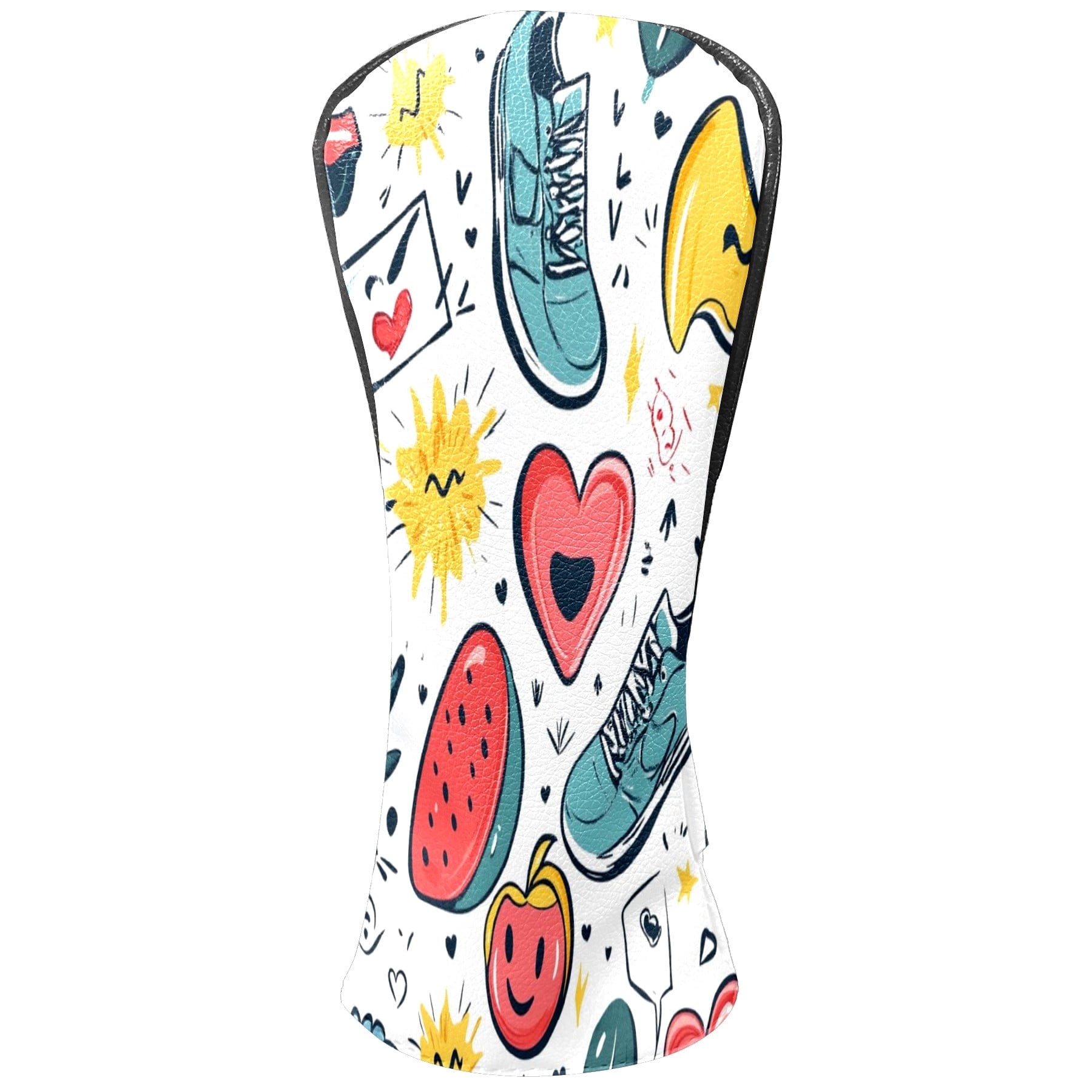 Golf Head Covers Cool Pattern for Driver, Wood & Hybrid, Premium Waterproof PU Leather with Plush Lining, Stylish Golf Gifts
