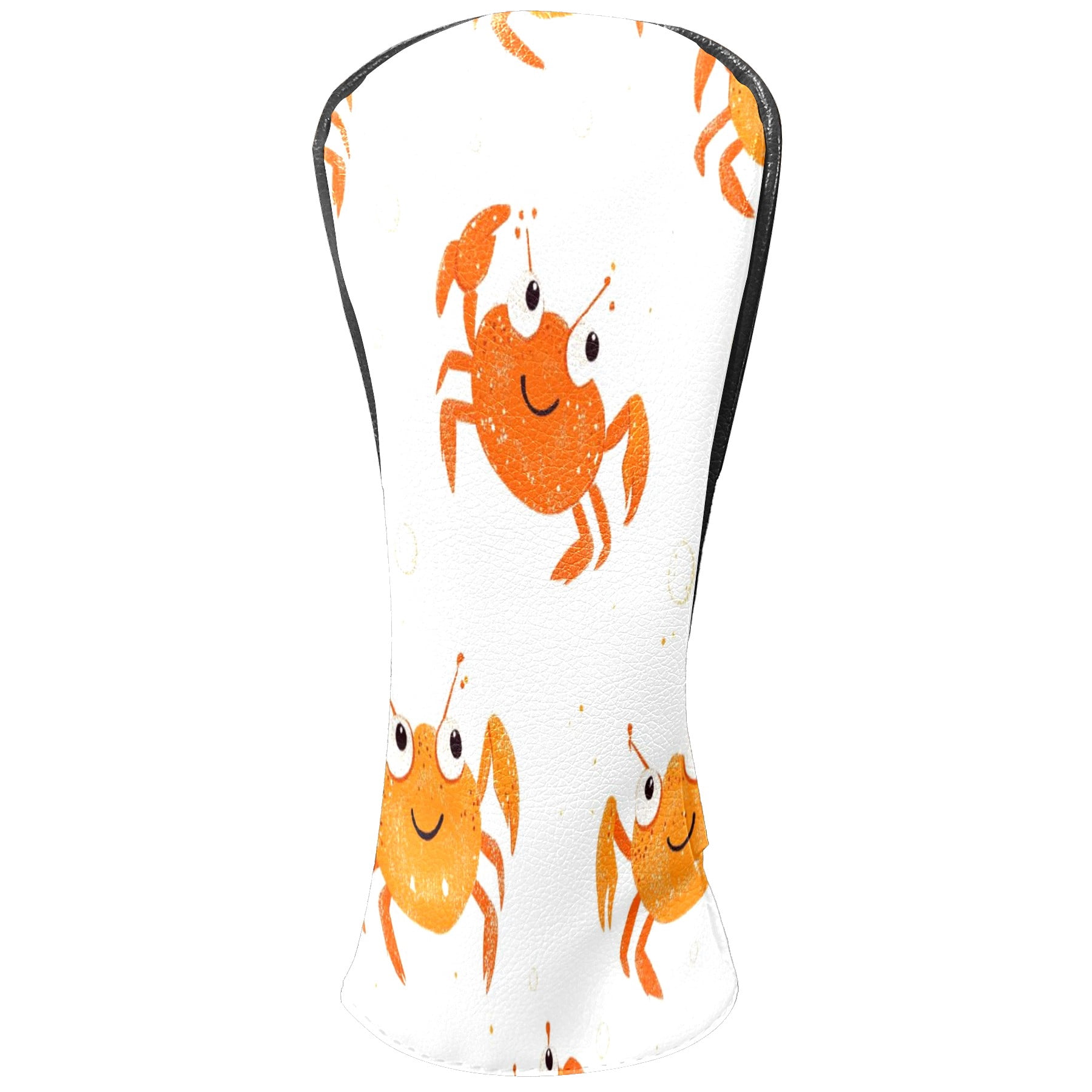 Golf Club Covers PU Leather Waterproof Head Covers for Fairway Woods Hybrids Crab Pattern Unisex Fits Most Brands
