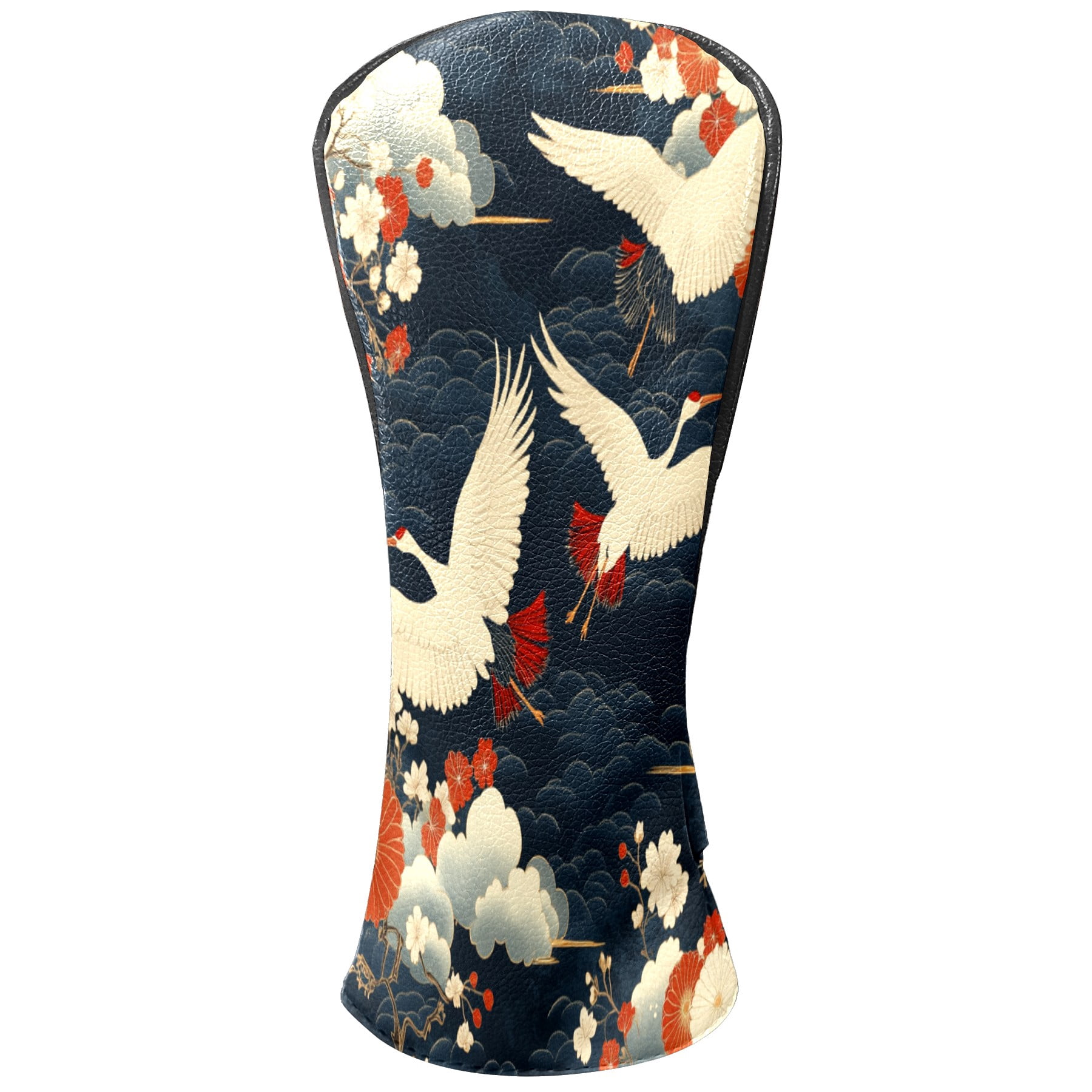 Golf Club Covers PU Leather Waterproof Head Covers for Fairway Woods Hybrids Cranes White Clouds