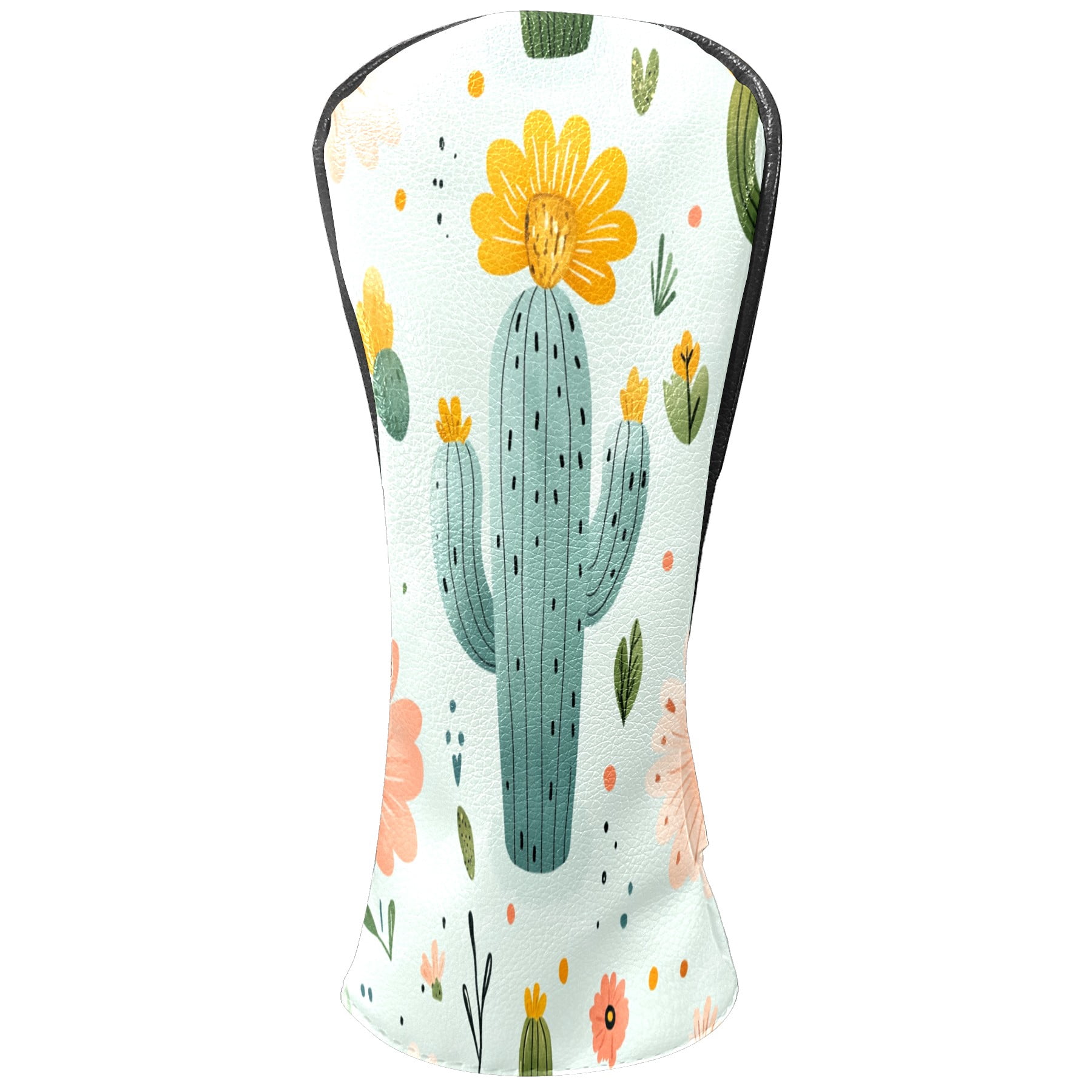 Golf Club Covers PU Leather Waterproof Head Covers for Fairway Woods Hybrids Cute Cactus