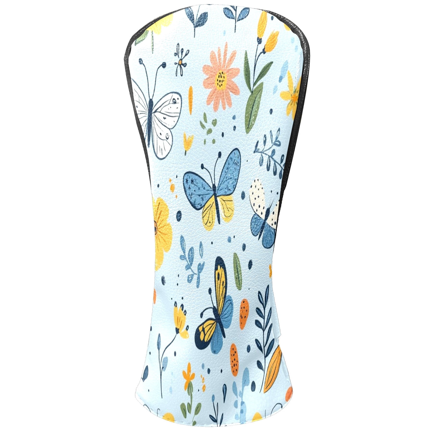 Golf Club Head Covers - Cute Cartoon Pattern, PU Leather, Waterproof, Fits Fairway Woods/Hybrid, Unisex, Fits Most Brands