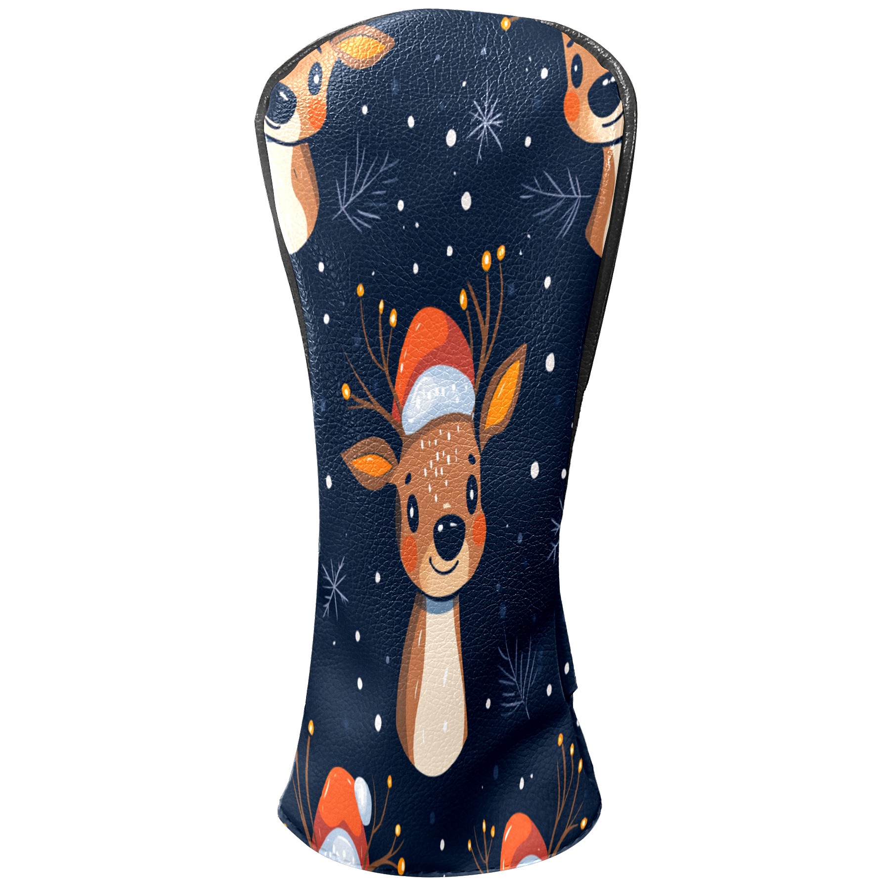 Golf Club Covers PU Leather Waterproof Head Covers for Fairway Woods Hybrids Cute Elk