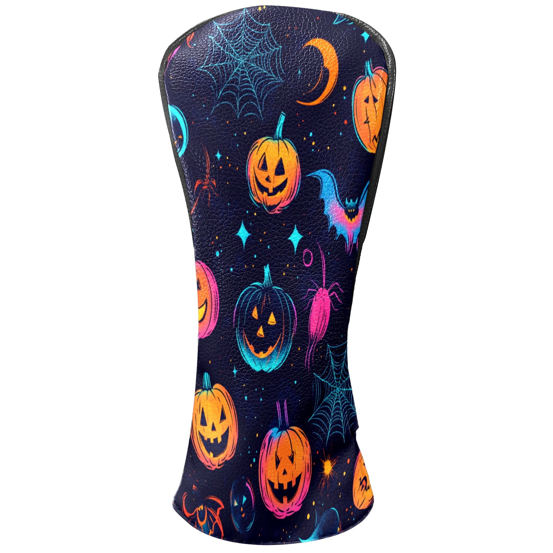 Golf Club Covers PU Leather Waterproof Head Covers for Fairway Woods Hybrids Cute Halloween Pumpkin