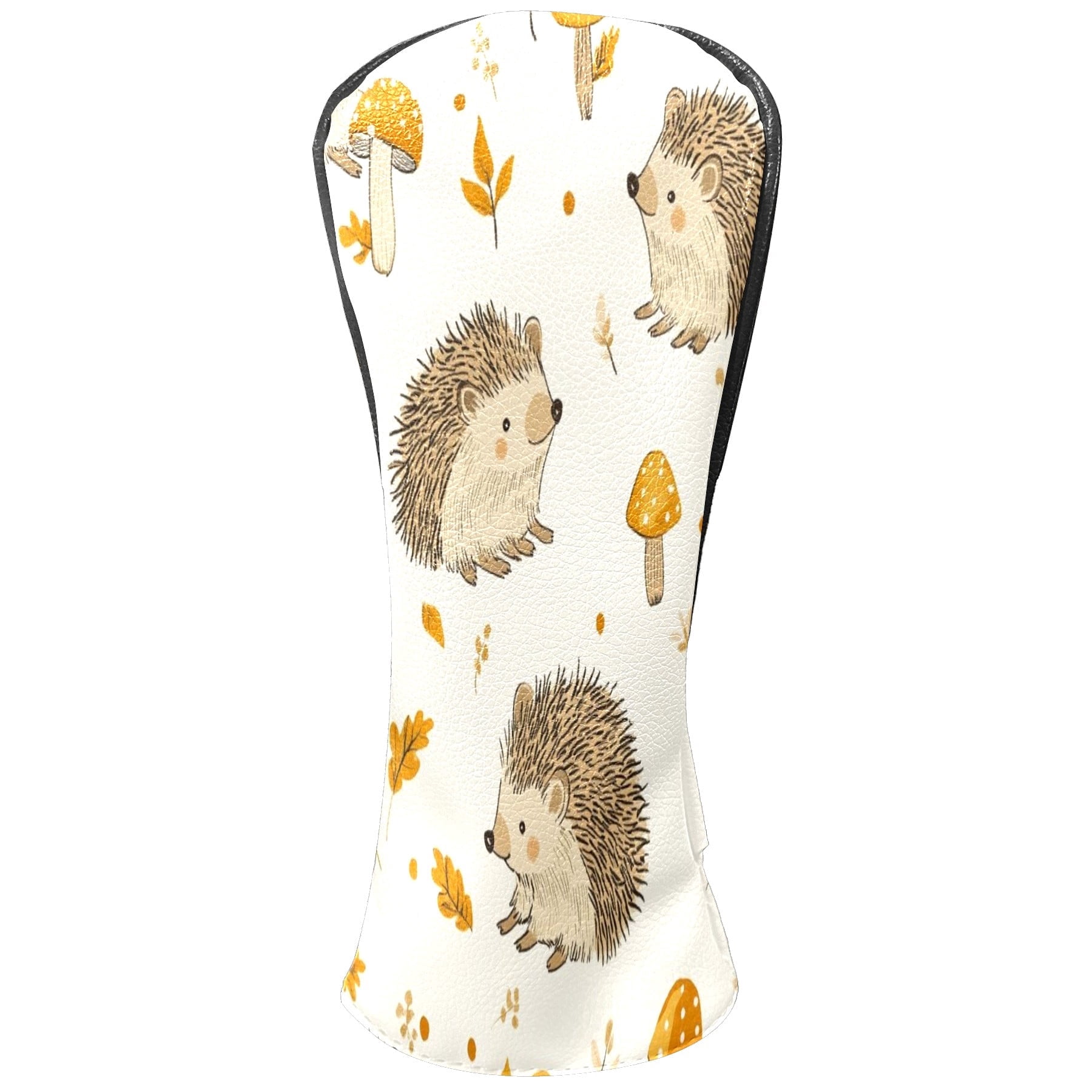 Golf Head Covers Cute Hedgehog Design for Driver, Wood & Hybrid, Premium Waterproof PU Leather with Plush Lining, Animal Golf Gifts