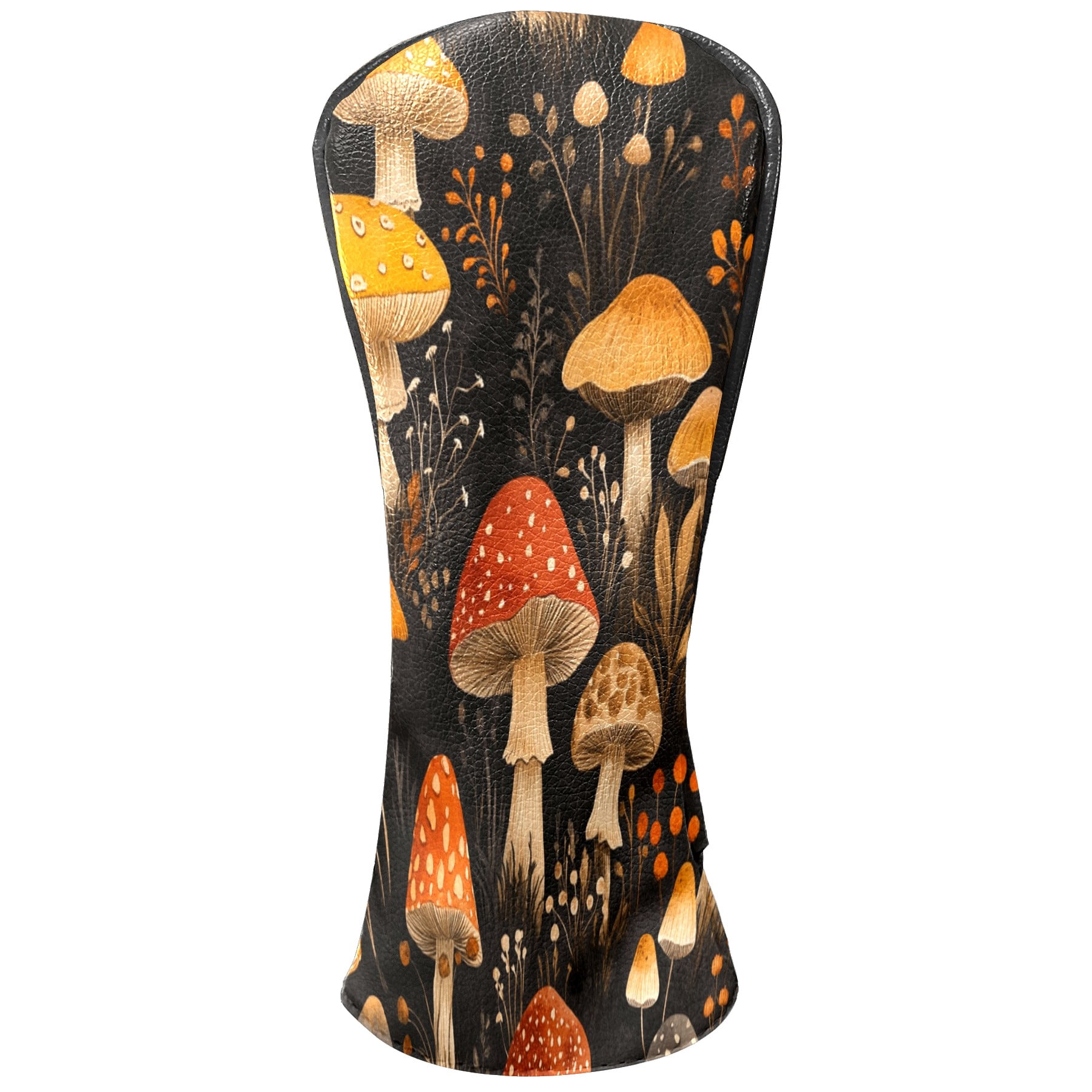 Golf Club Covers PU Leather Waterproof Head Covers for Fairway Woods Hybrids Cute Mushrooms Unisex Fits Most Brands