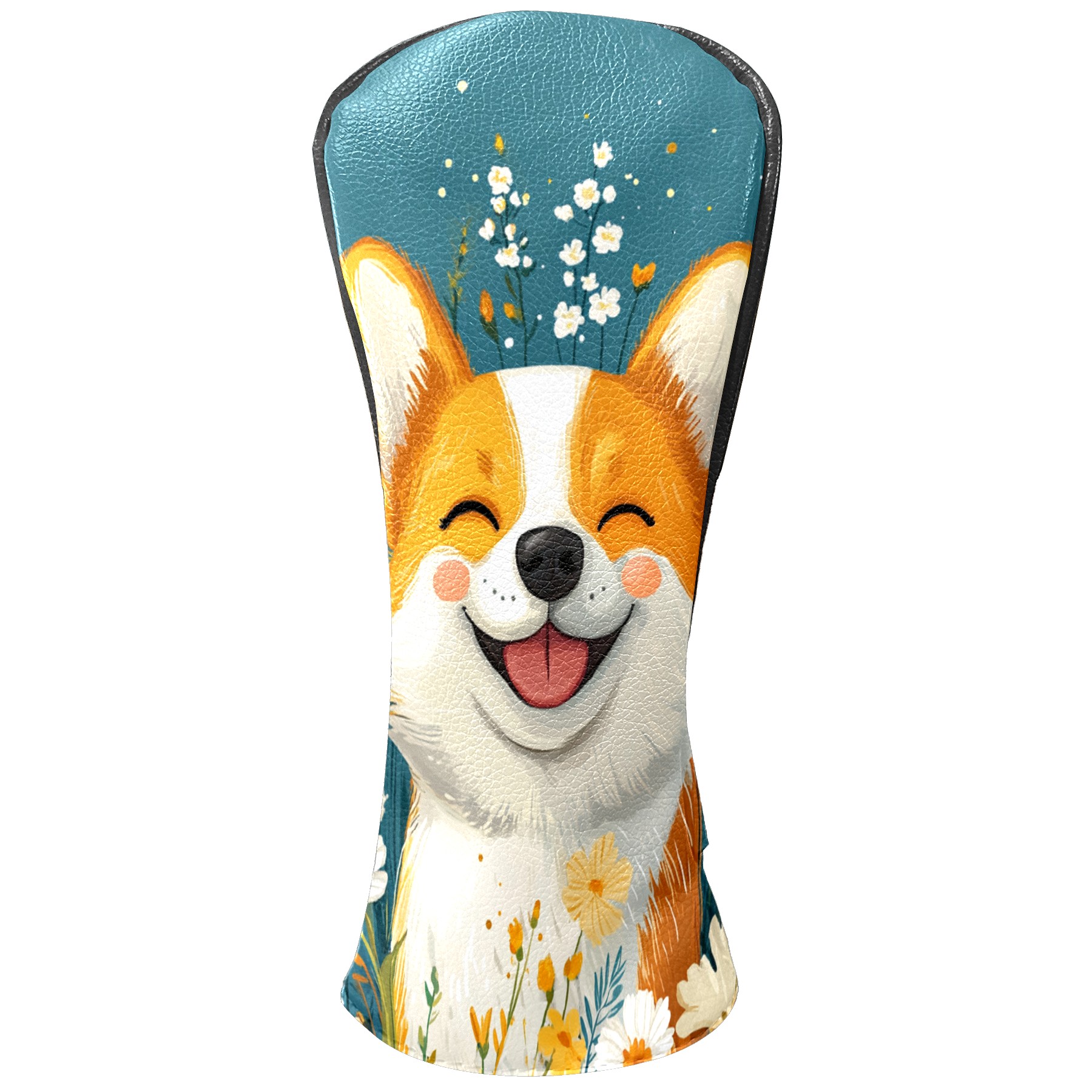 Golf Club Covers PU Leather Waterproof Head Covers for Fairway Woods Hybrids Cute Puppy