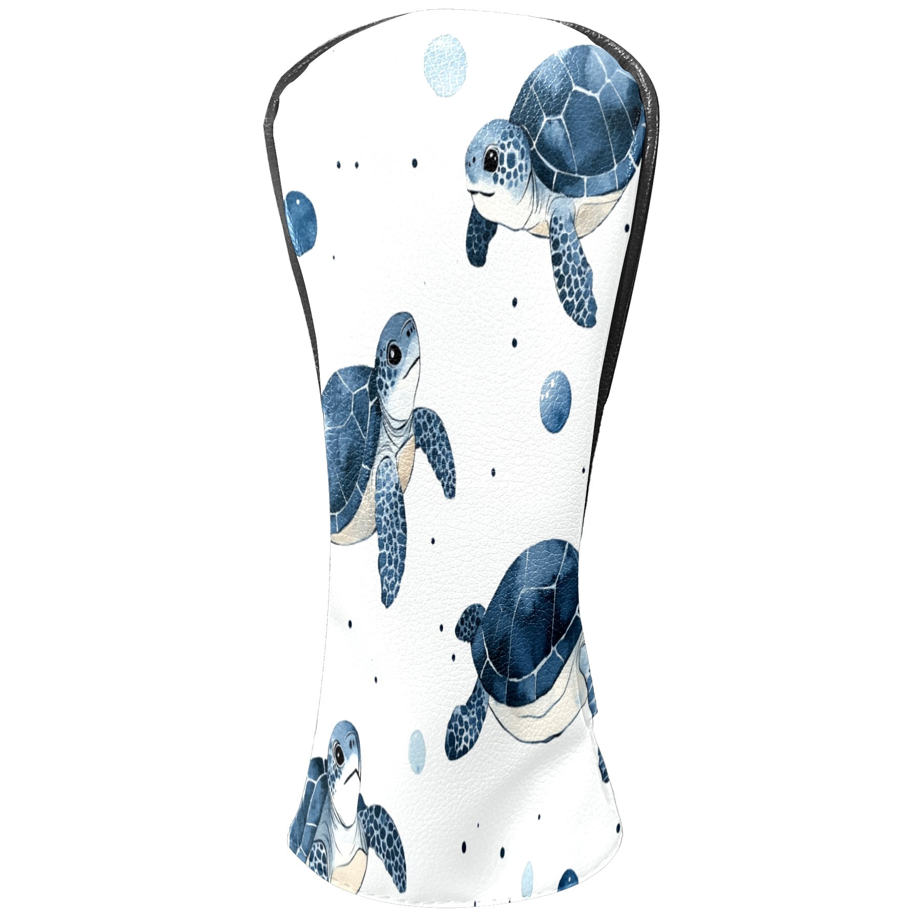 Golf Club Covers PU Leather Waterproof Head Covers for Fairway Woods Hybrids Cute Water Turtle