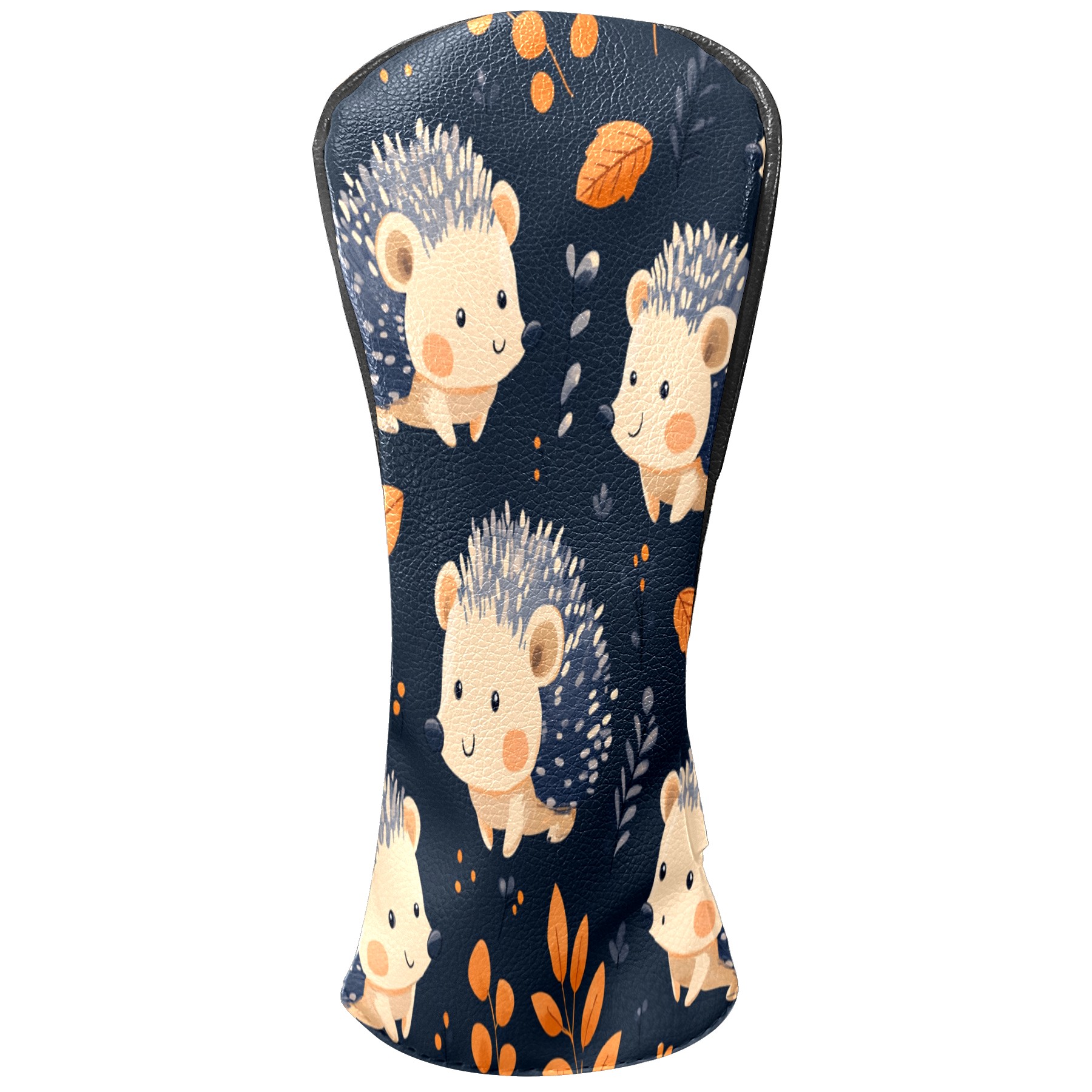 Golf Club Covers PU Leather Waterproof Head Covers for Fairway Woods Hybrids Dark Hedgehog