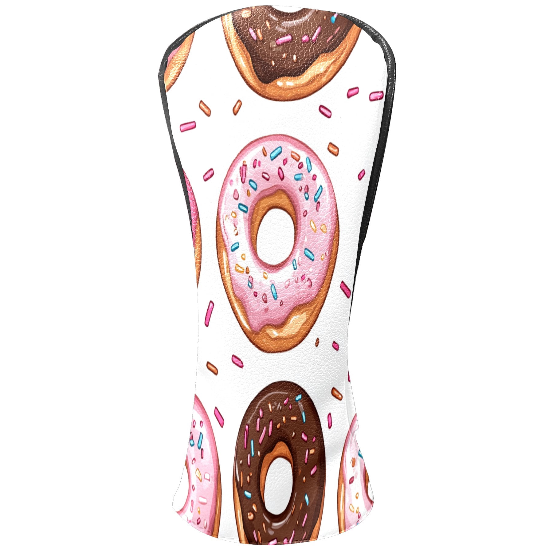 Golf Club Covers PU Leather Waterproof Head Covers for Fairway Woods Hybrids Donut Pattern Unisex Fits Most Brands