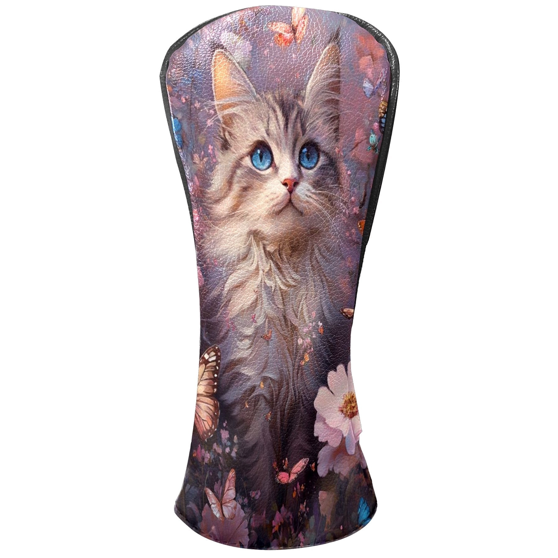 Golf Club Head Covers - Dream Cat Design, PU Leather, Waterproof, Fits Fairway Woods/Hybrid, Unisex, Fits Most Brands