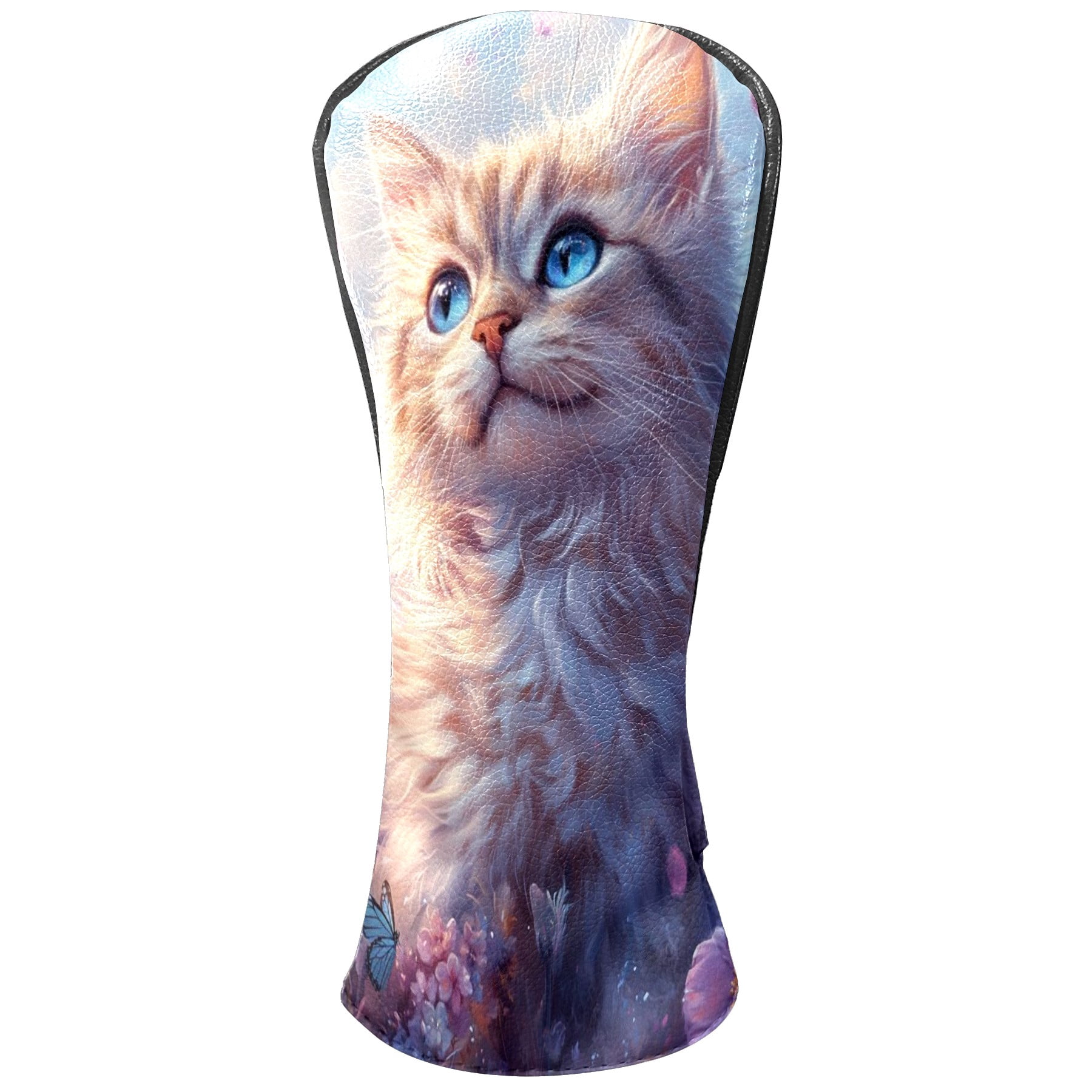 Golf Club Covers PU Leather Waterproof Head Covers for Fairway Woods Hybrids Dream Cat Unisex Fits Most Brands