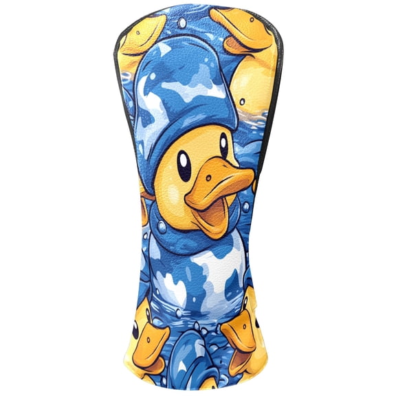 Golf Club Covers PU Leather Waterproof Head Covers for Fairway Woods Hybrids Duck Wearing A Hat