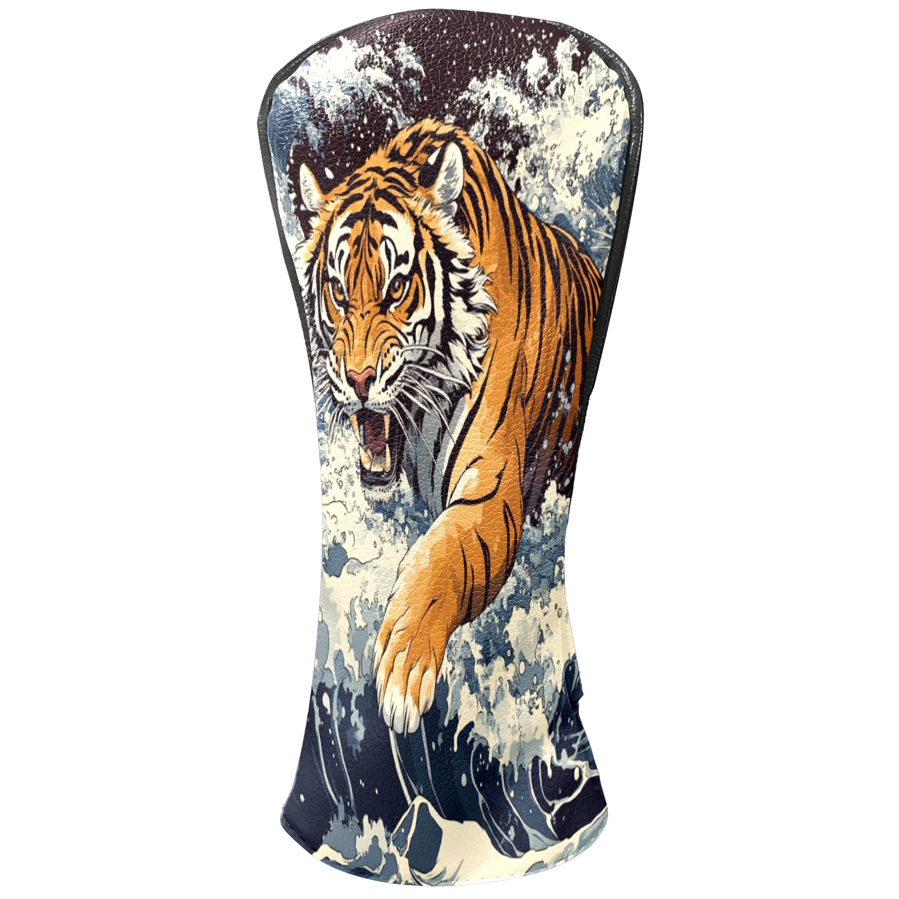Golf Club Covers PU Leather Waterproof Head Covers for Fairway Woods Hybrids Fierce Animals Unisex Fits Most Brands