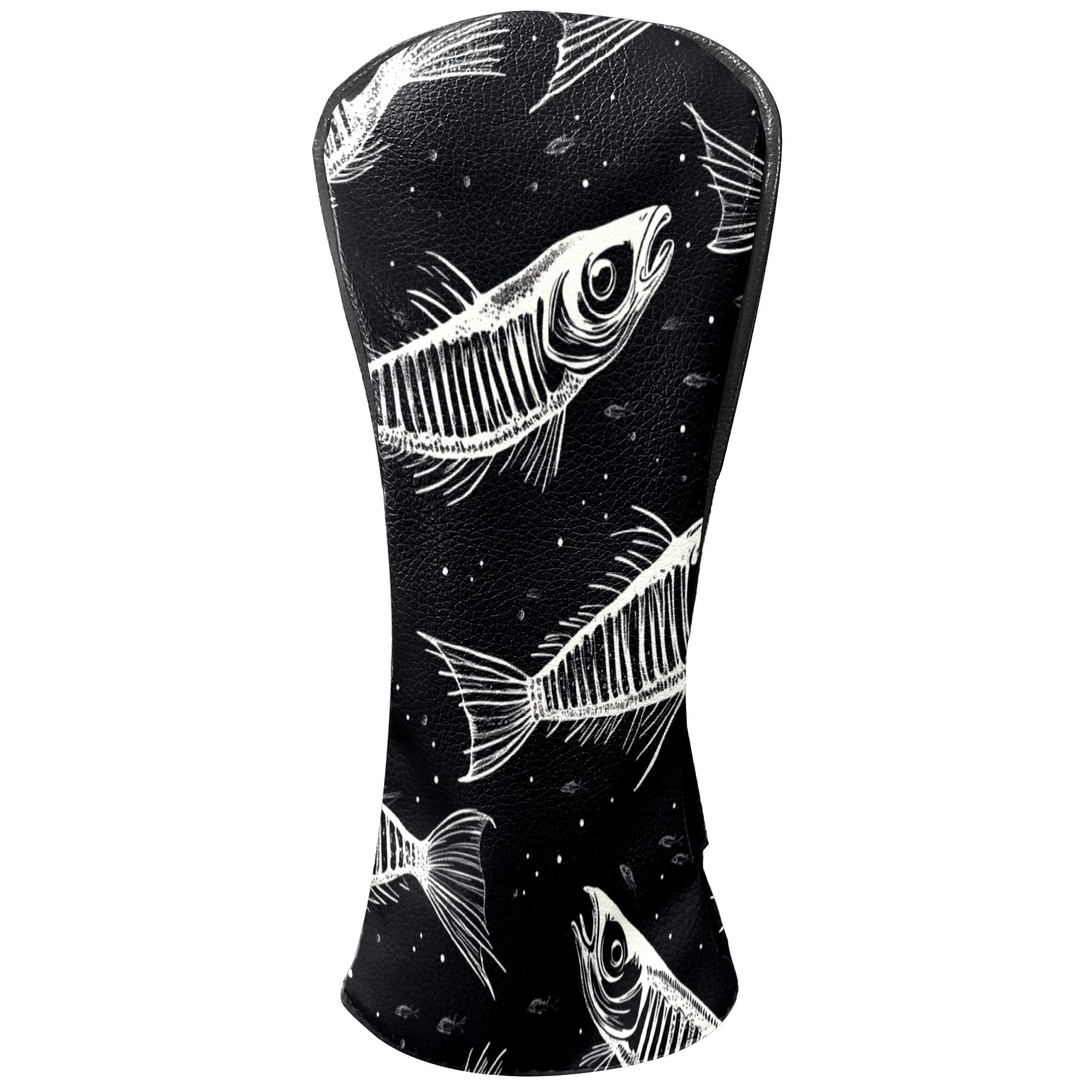Golf Club Covers PU Leather Waterproof Head Covers for Fairway Woods Hybrids Fishbone Pattern Unisex Fits Most Brands