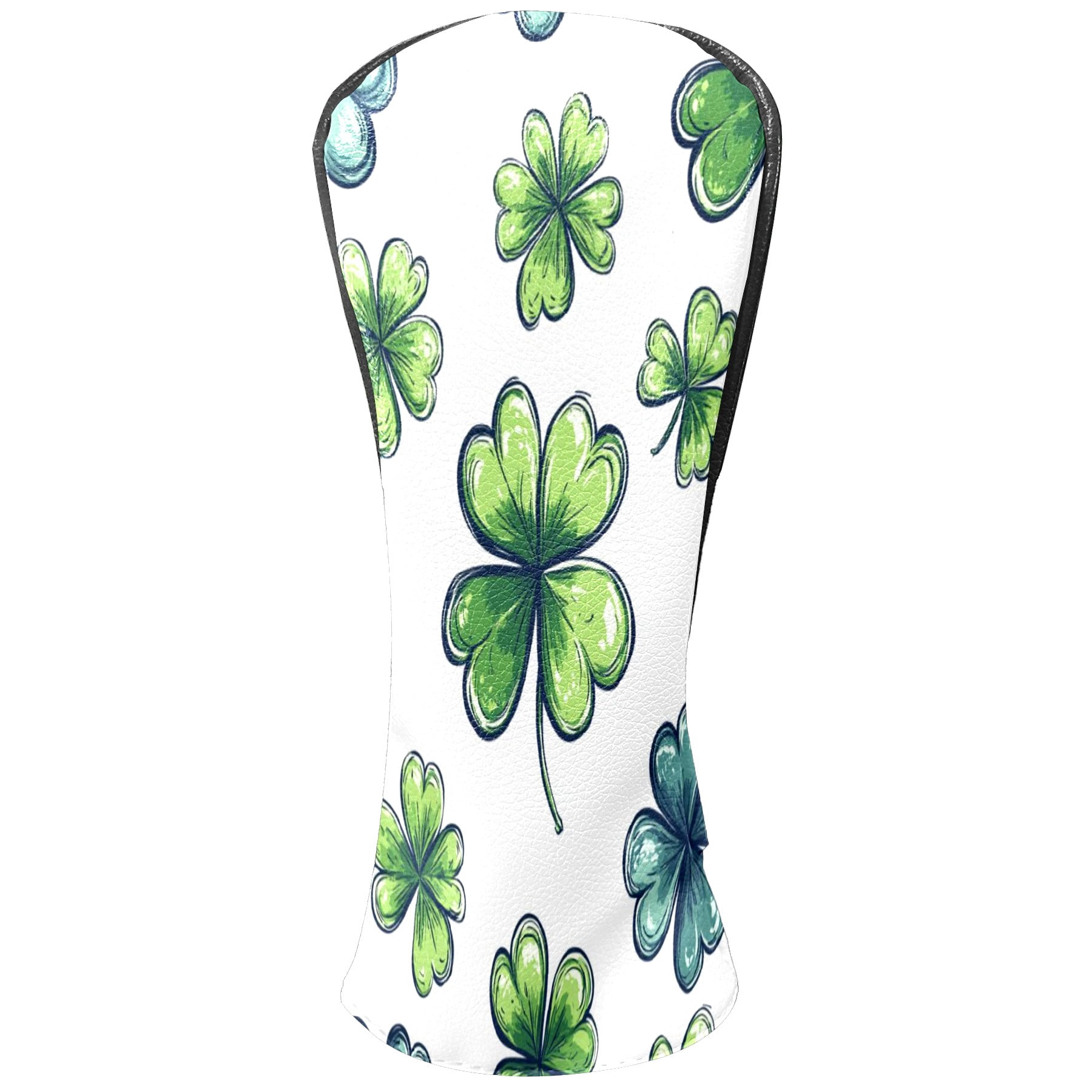 Golf Club Covers PU Leather Waterproof Head Covers for Fairway Woods Hybrids Four-leaf Clover Pattern Unisex Fits Most Brands