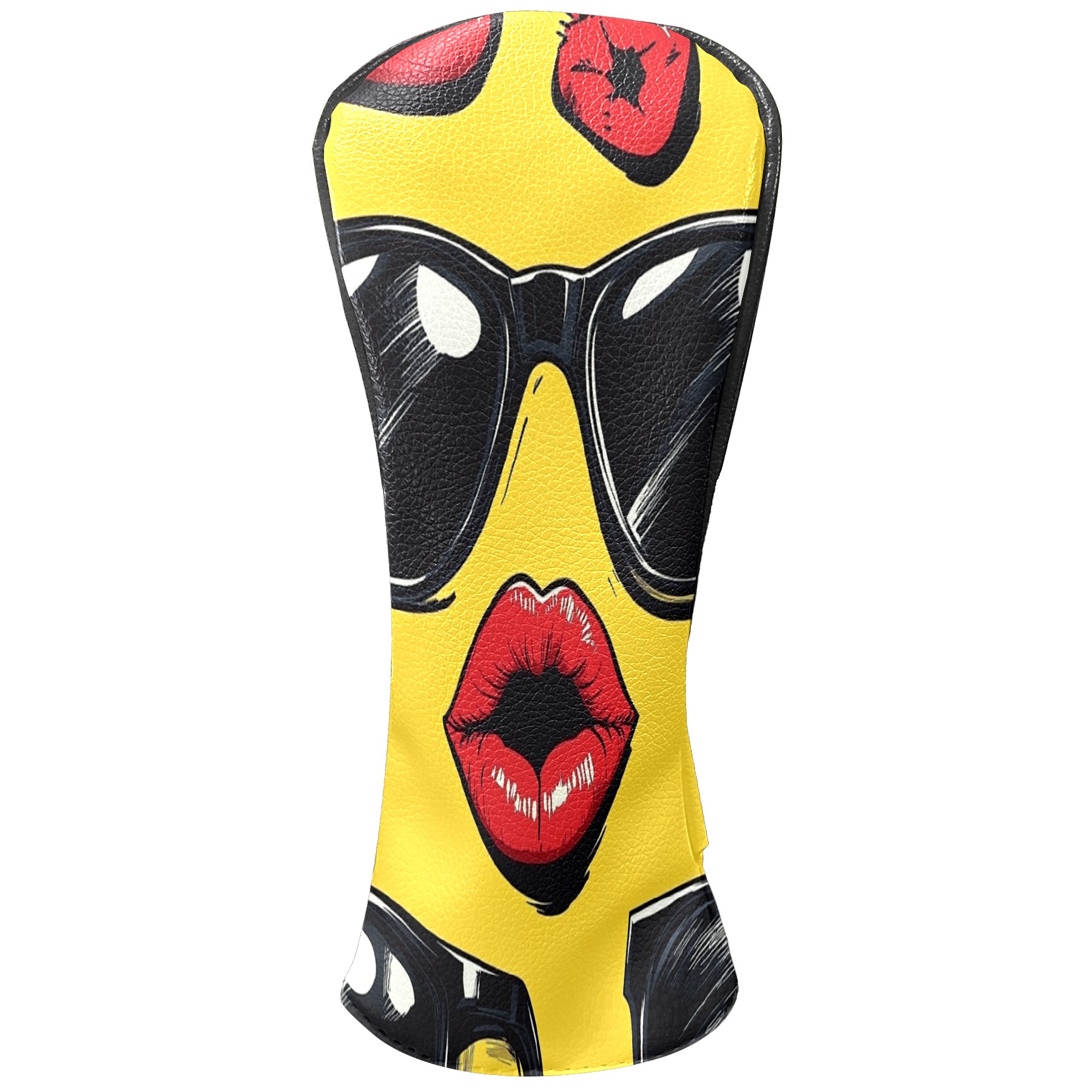 Golf Club Covers PU Leather Waterproof Head Covers for Fairway Woods Hybrids Funny Patterns