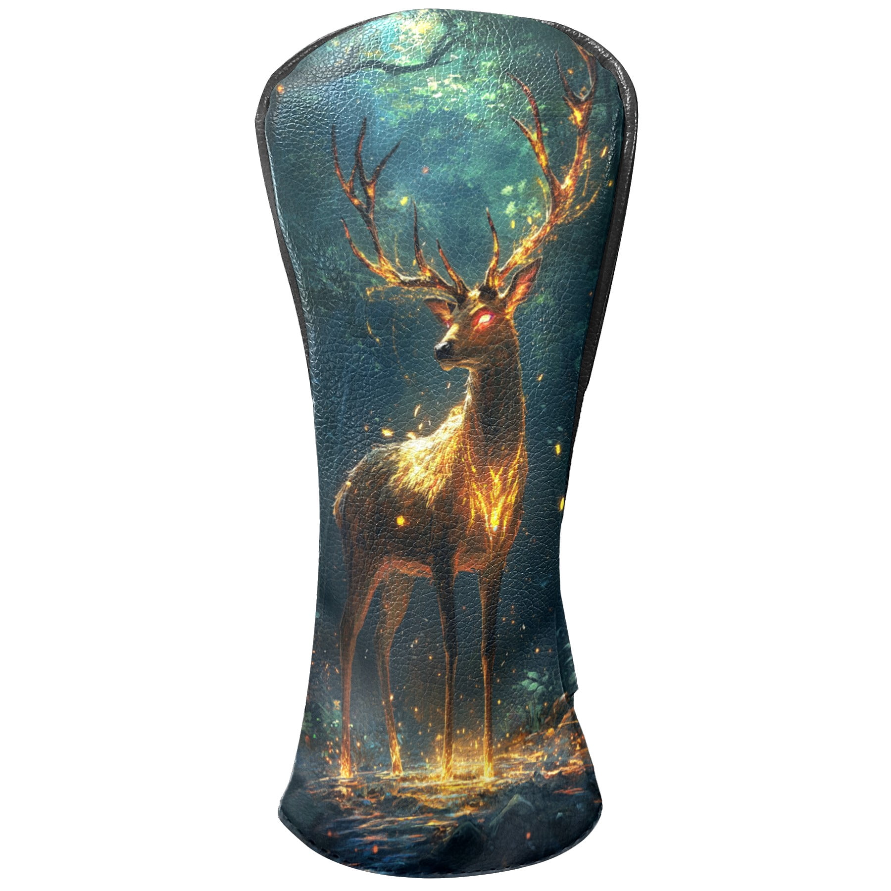 Golf Club Covers PU Leather Waterproof Head Covers for Fairway Woods Hybrids Glowing Deer