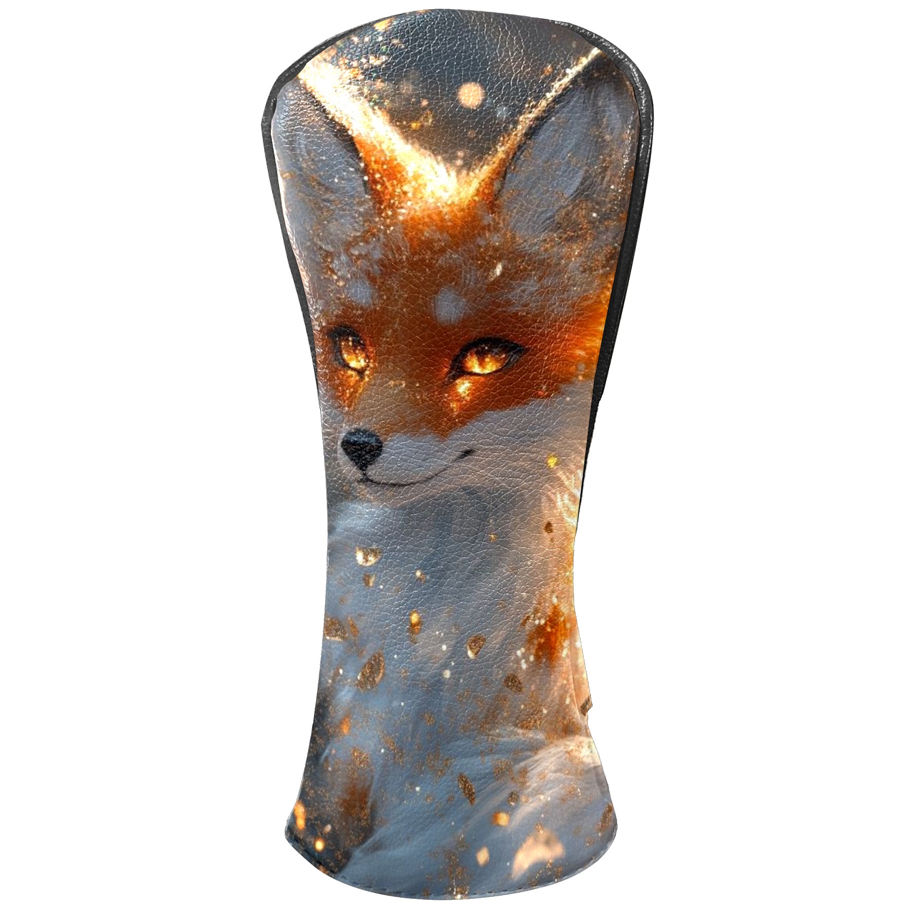 Golf Club Covers PU Leather Waterproof Head Covers for Fairway Woods Hybrids Glowing Fox Unisex Fits Most Brands