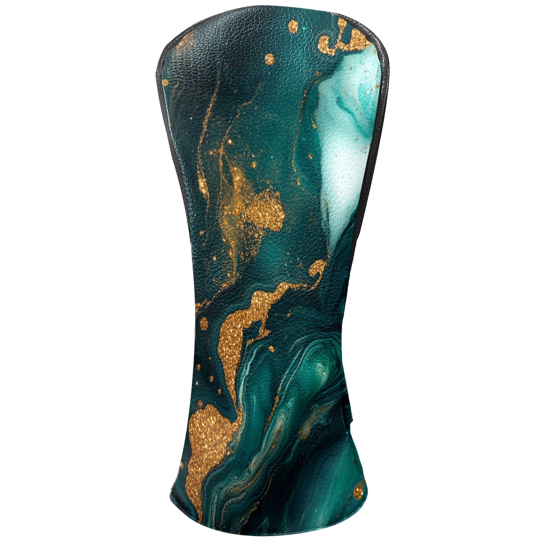 Golf Club Covers PU Leather Waterproof Head Covers for Fairway Woods Hybrids Golden Marble Pattern Unisex Fits Most Brands