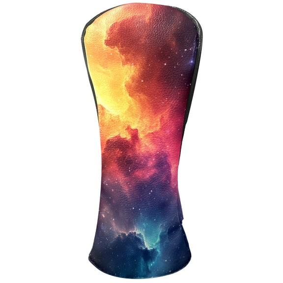 Golf Club Covers PU Leather Waterproof Head Covers for Fairway Woods Hybrids Gradient Aurora