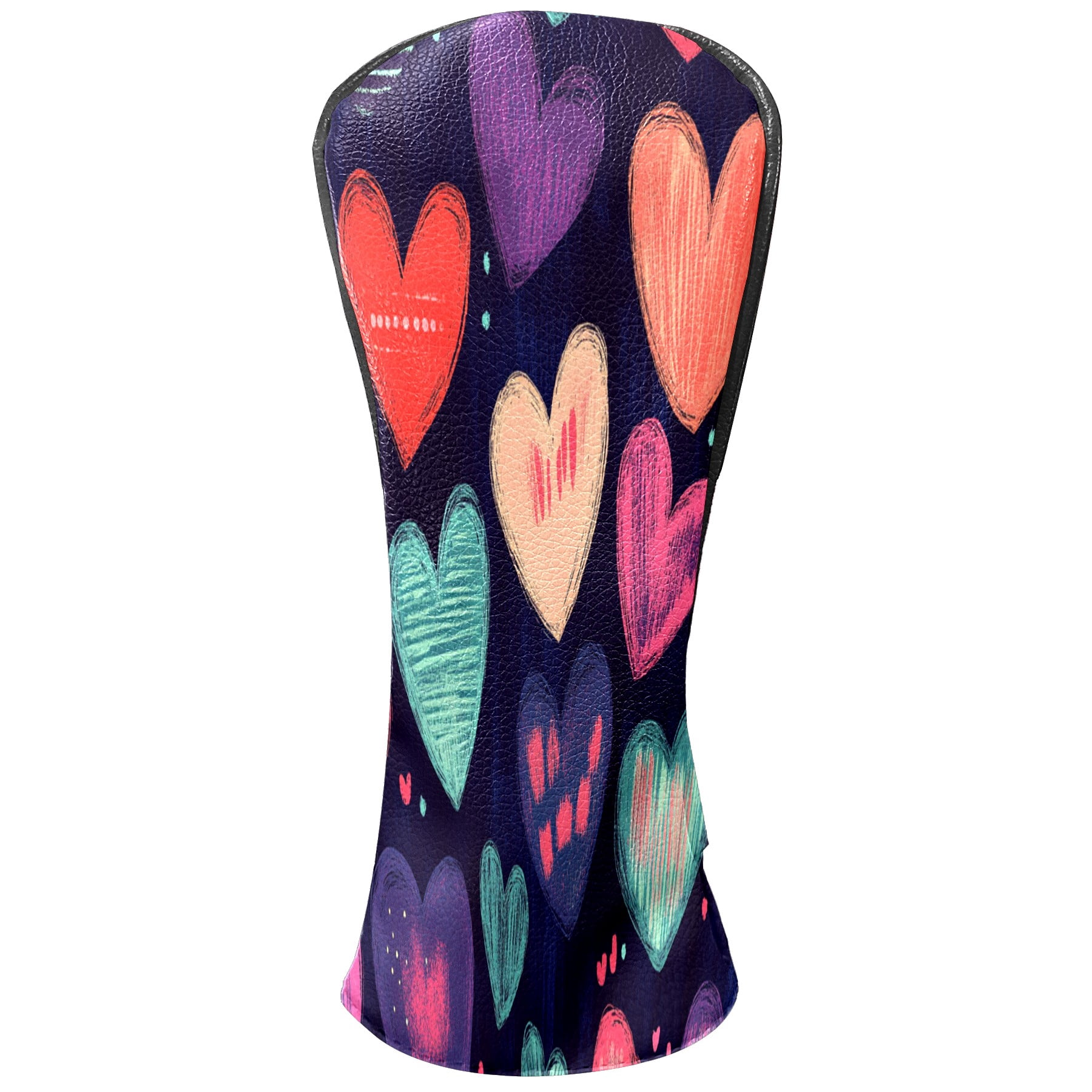 Golf Club Covers PU Leather Waterproof Head Covers for Fairway Woods Hybrids Graffiti Heart Pattern