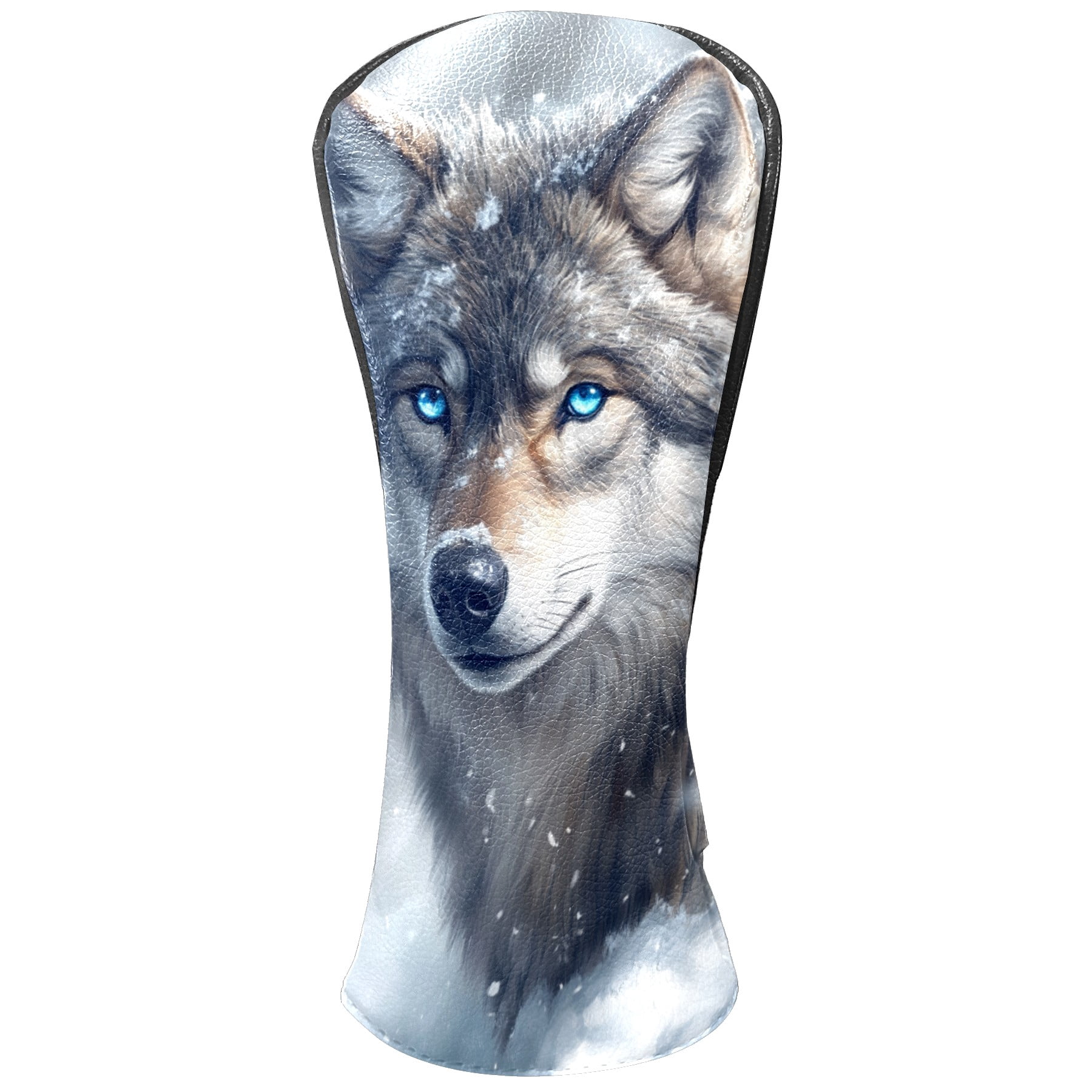 Golf Club Covers PU Leather Waterproof Head Covers for Fairway Woods Hybrids Gray Wolf Unisex Fits Most Brands