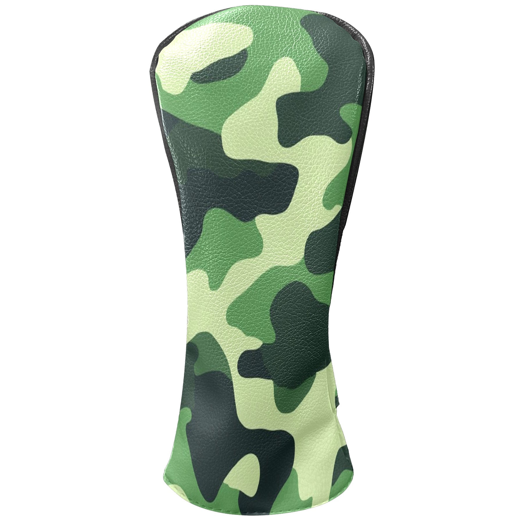 Golf Club Covers PU Leather Waterproof Head Covers for Fairway Woods Hybrids Green Camouflage Unisex Fits Most Brands