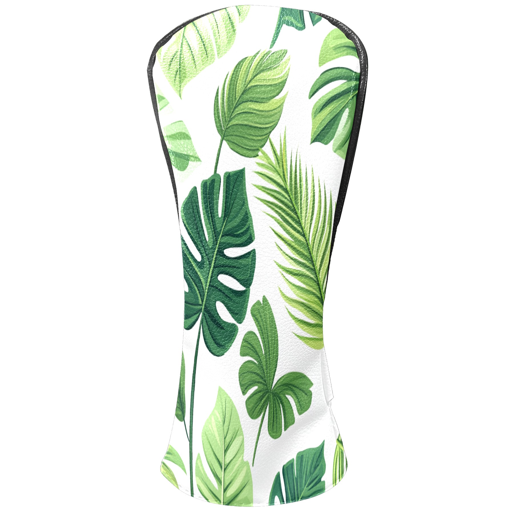 Golf Club Covers PU Leather Waterproof Head Covers for Fairway Woods Hybrids Green Leaves