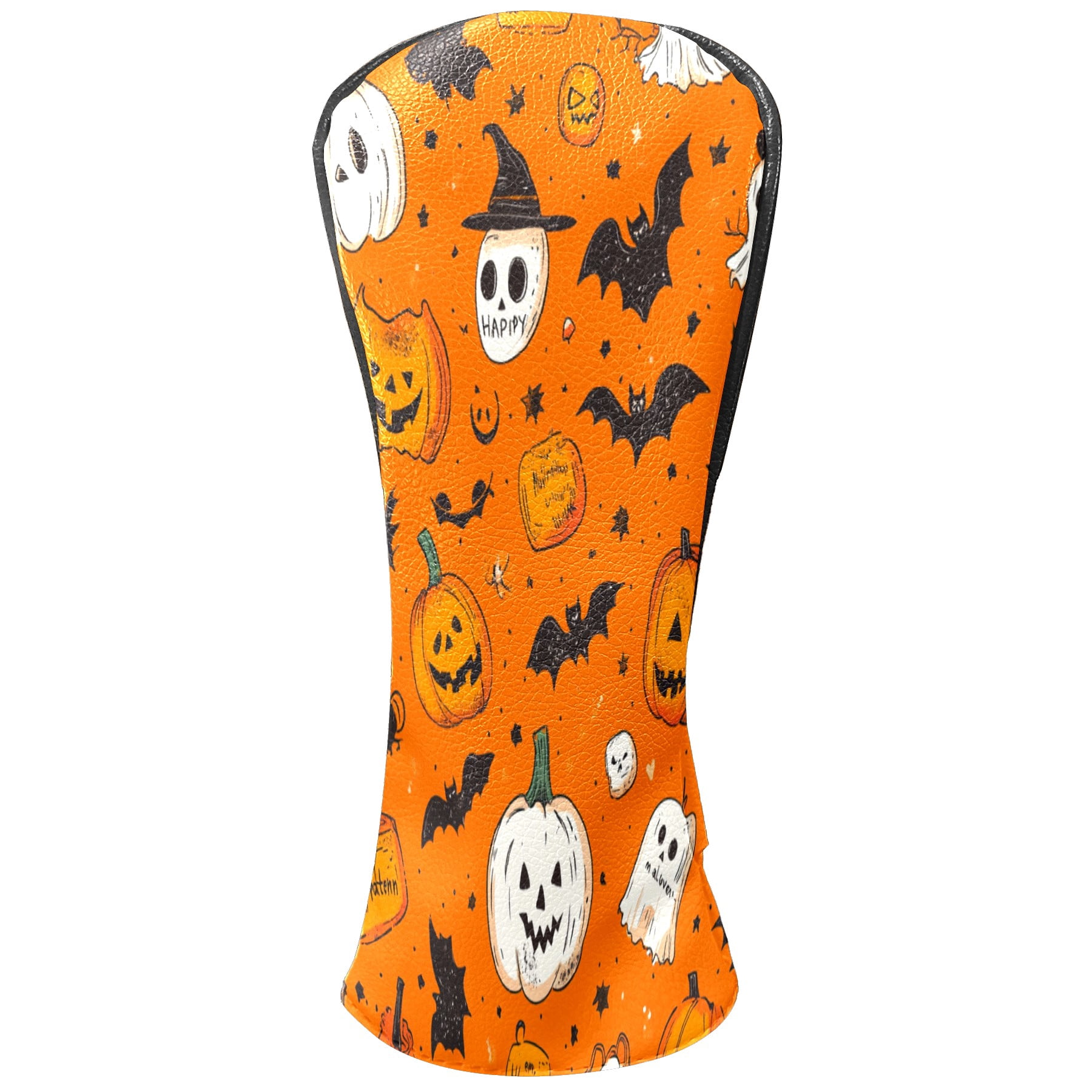 Golf Club Covers PU Leather Waterproof Head Covers for Fairway Woods Hybrids Halloween Pumpkin Unisex Fits Most Brands