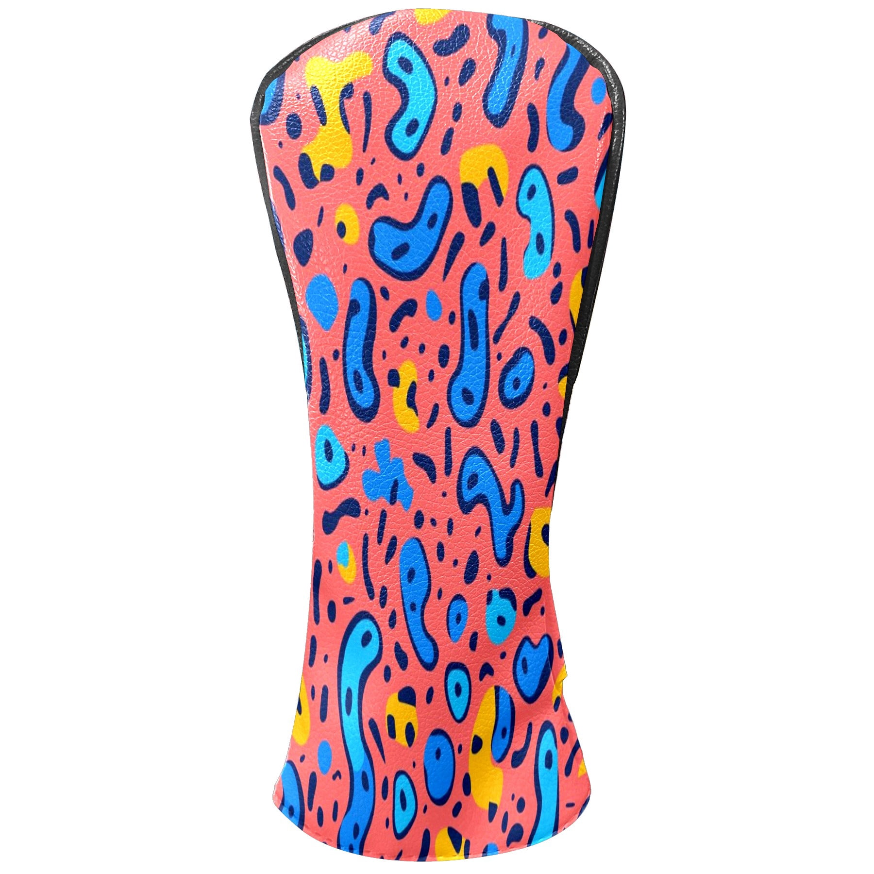 Golf Club Covers PU Leather Waterproof Head Covers for Fairway Woods Hybrids Irregular Pattern Unisex Fits Most Brands