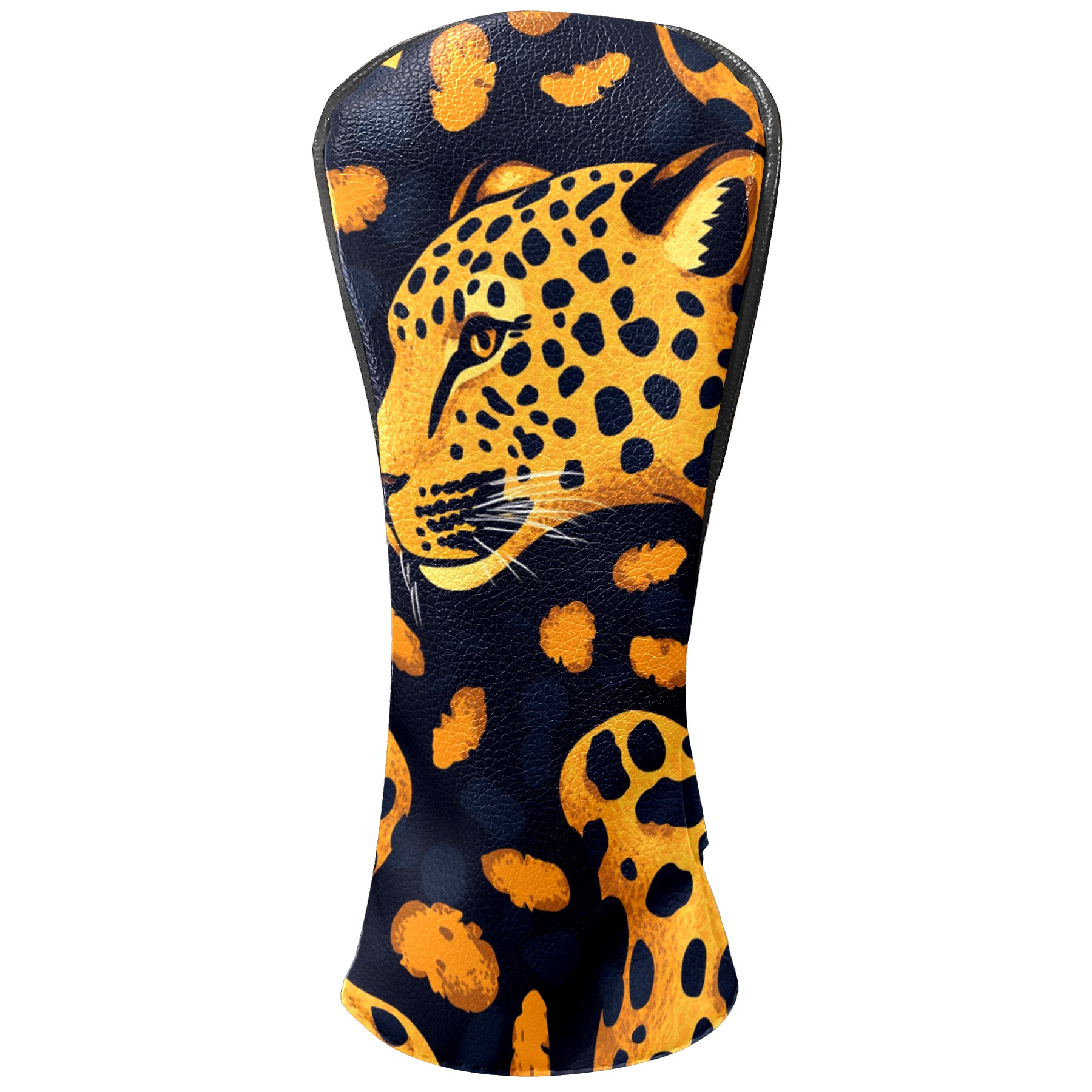 Golf Club Covers PU Leather Waterproof Head Covers for Fairway Woods Hybrids Leopard Pattern