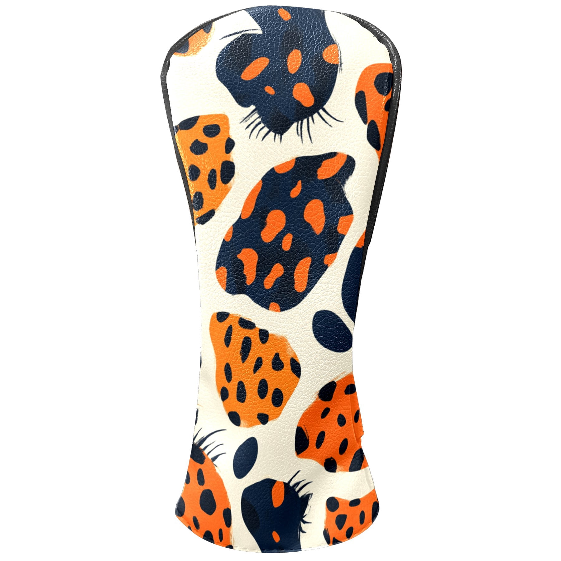 Golf Club Covers PU Leather Waterproof Head Covers for Fairway Woods Hybrids Leopard Print