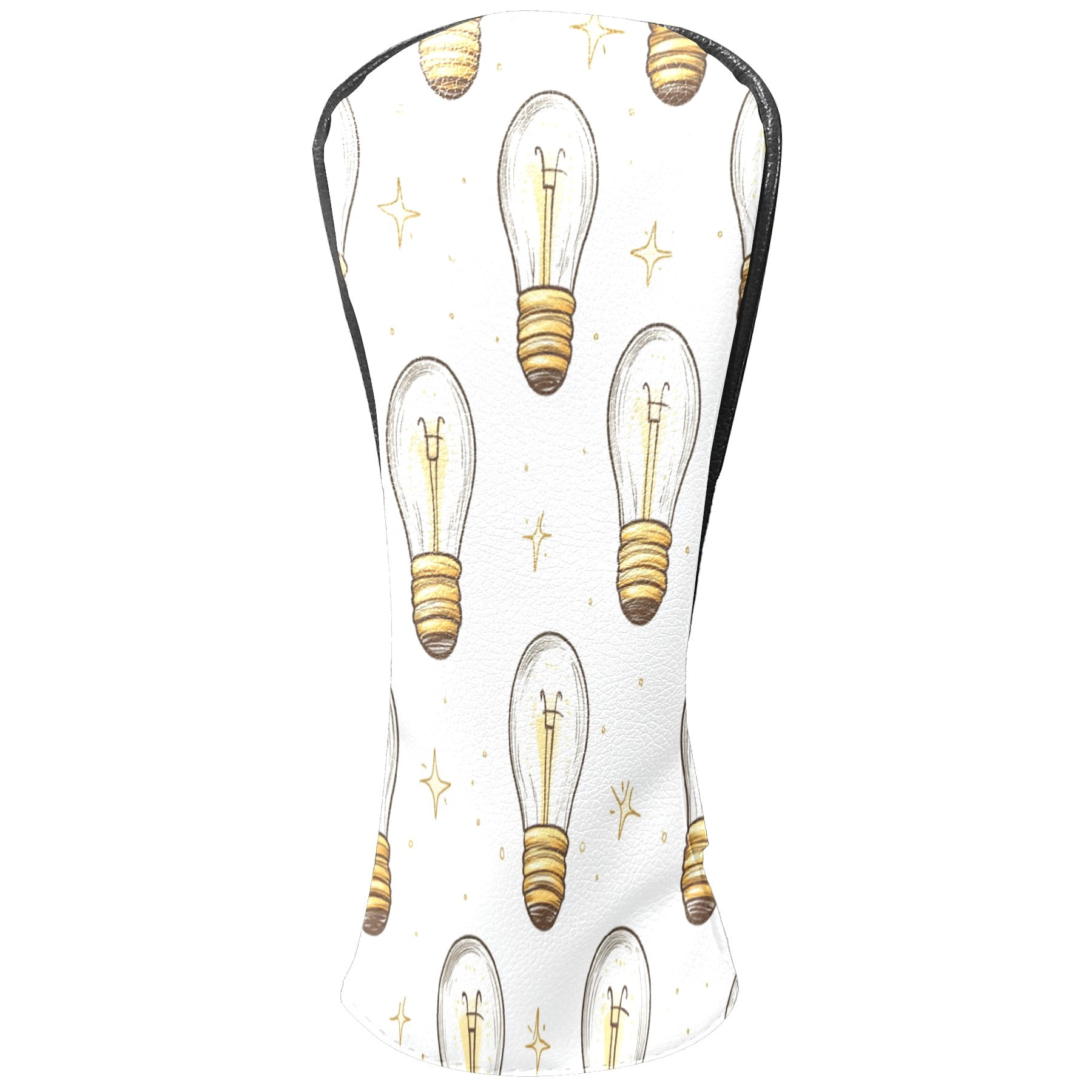 Golf Club Covers PU Leather Waterproof Head Covers for Fairway Woods Hybrids Light Bulb Pattern