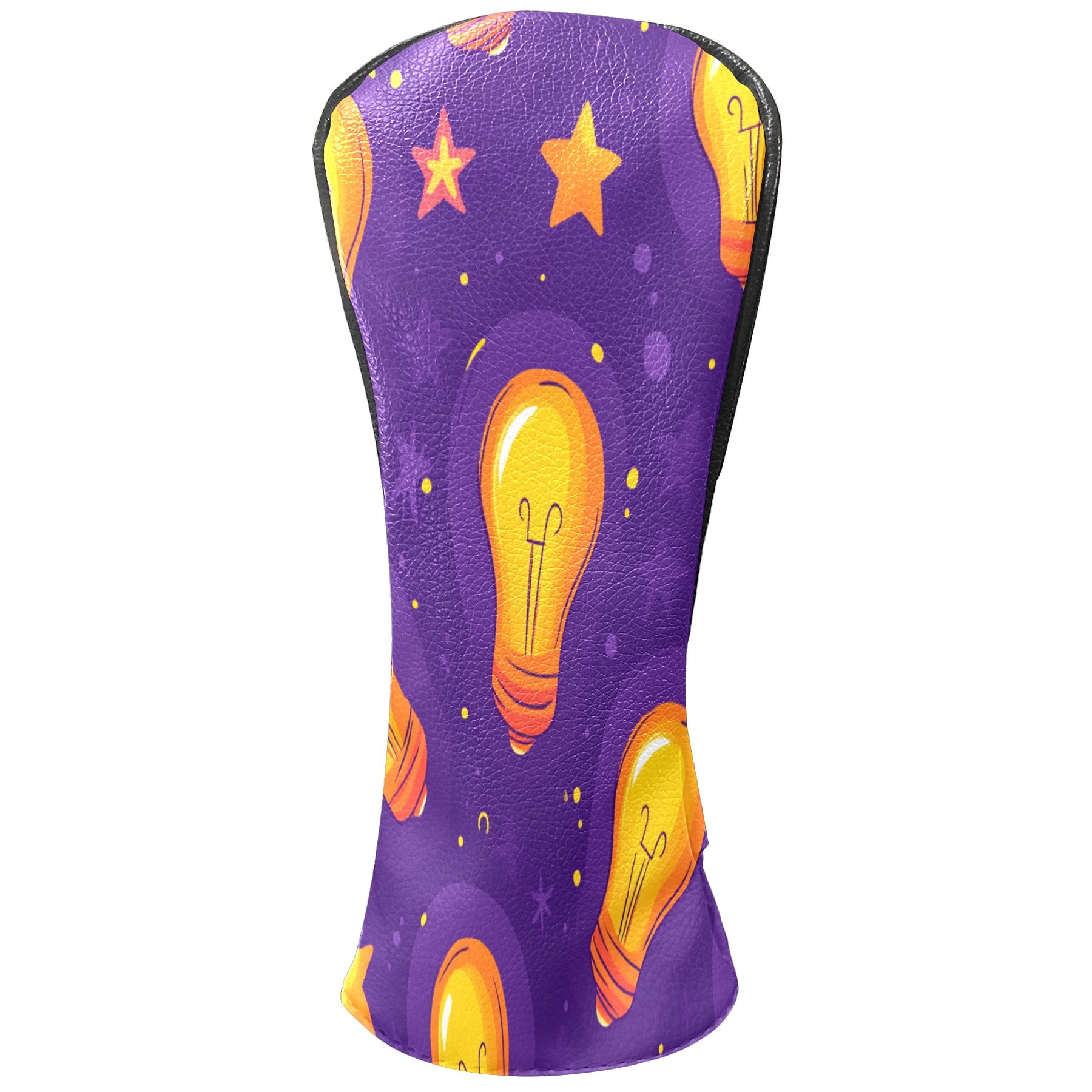 Golf Club Covers PU Leather Waterproof Head Covers for Fairway Woods Hybrids Light Bulb Pattern