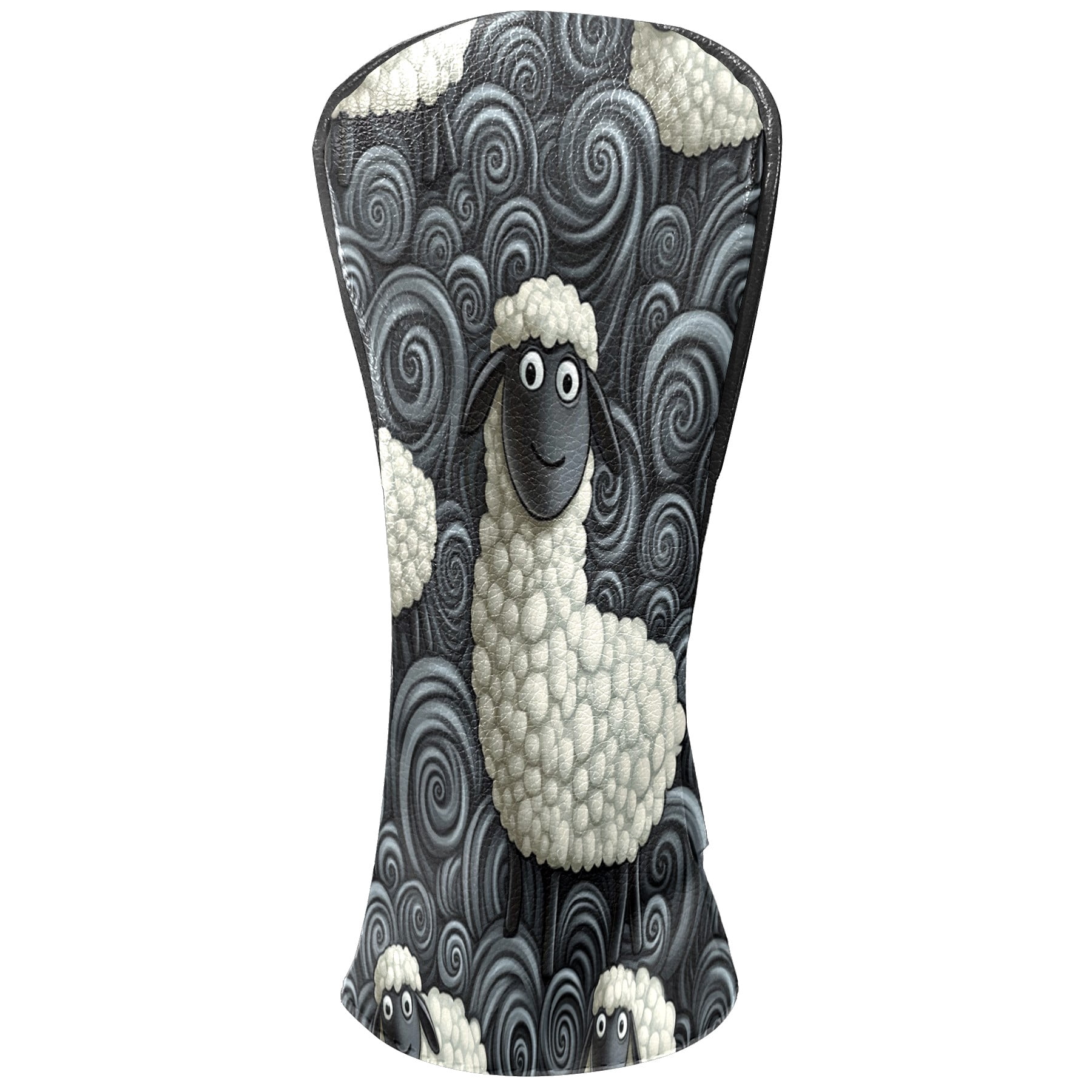 Golf Club Covers PU Leather Waterproof Head Covers for Fairway Woods Hybrids Little Lamb