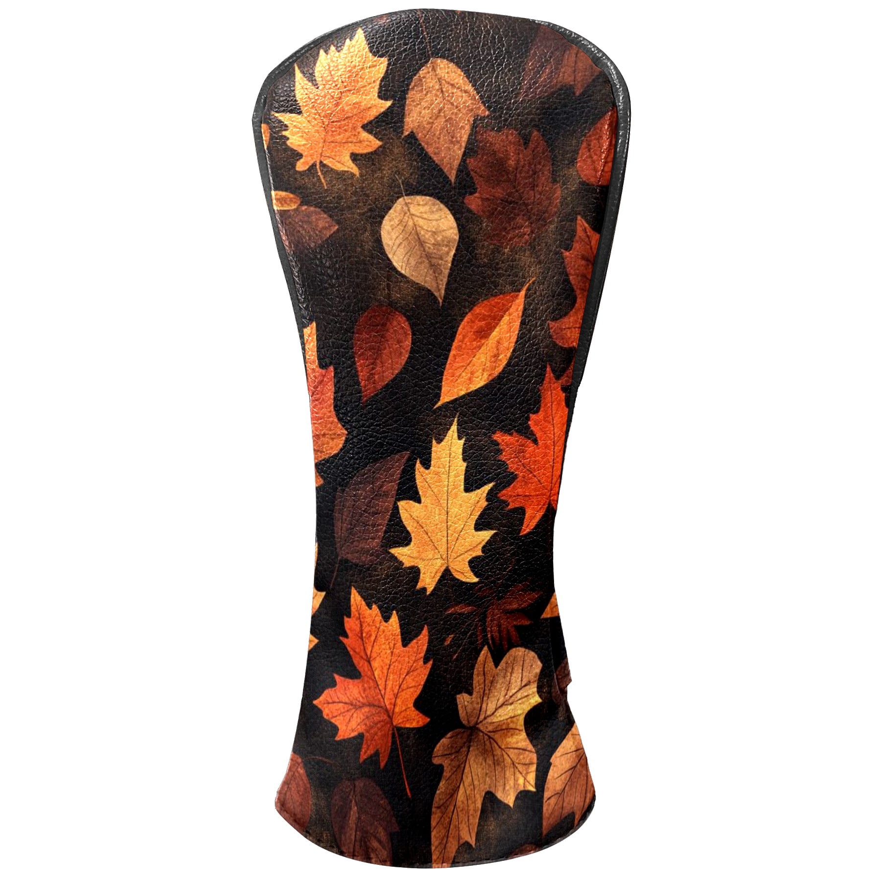 Golf Club Covers PU Leather Waterproof Head Covers for Fairway Woods Hybrids Maple Leaf Pattern Unisex Fits Most Brands