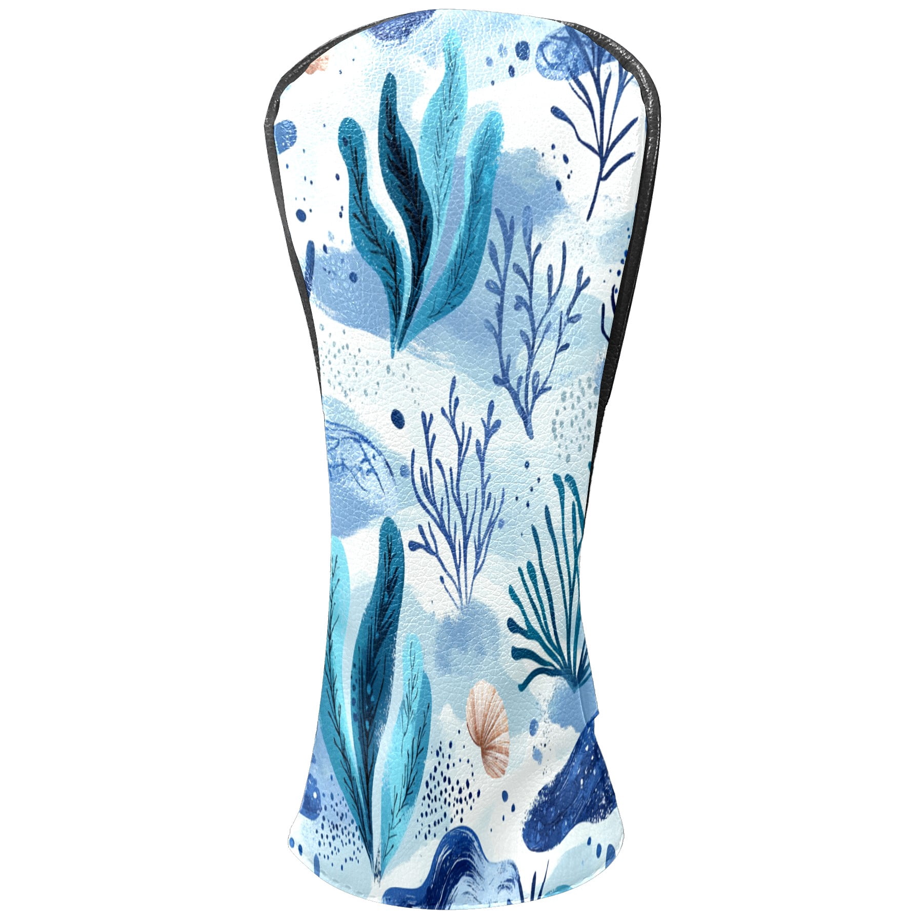 Golf Club Covers PU Leather Waterproof Head Covers for Fairway Woods Hybrids Marine Plants