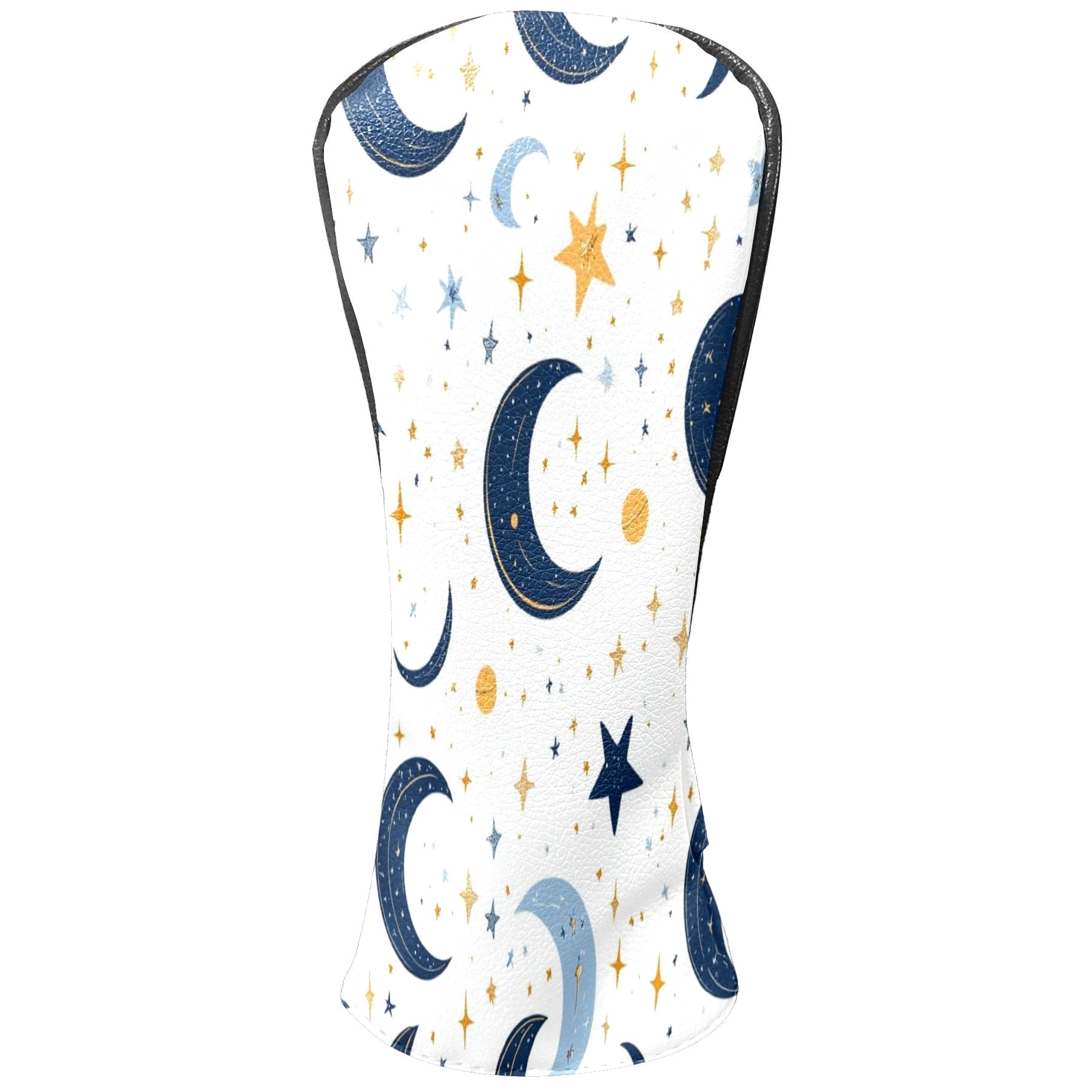 Golf Club Head Covers - Moon Pattern, PU Leather, Waterproof, Fits Fairway Woods/Hybrid, Unisex, Fits Most Brands