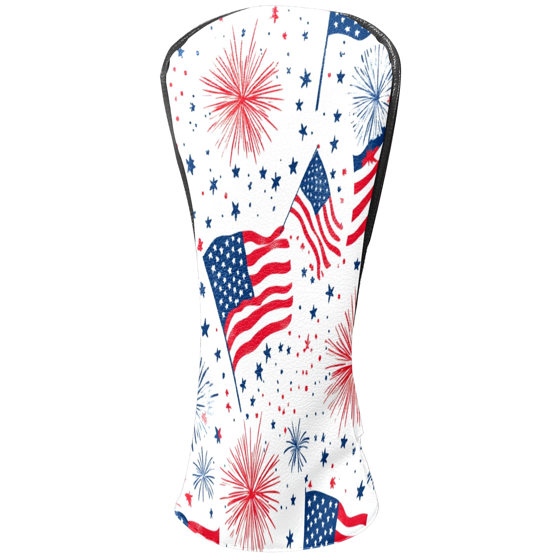 Golf Club Covers PU Leather Waterproof Head Covers for Fairway Woods Hybrids National Flag Fireworks Unisex Fits Most Brands