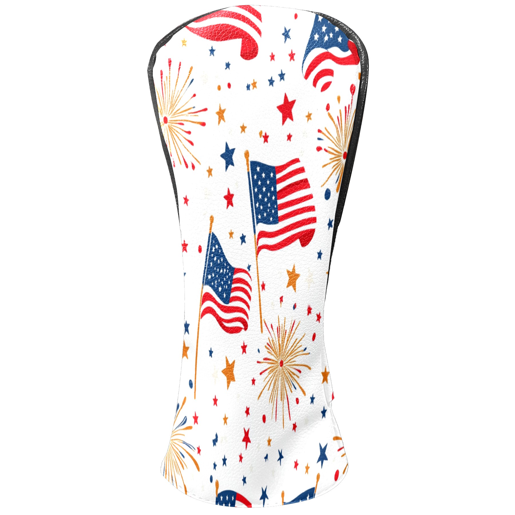 Golf Club Covers PU Leather Waterproof Head Covers for Fairway Woods Hybrids National Flag Fireworks Unisex Fits Most Brands