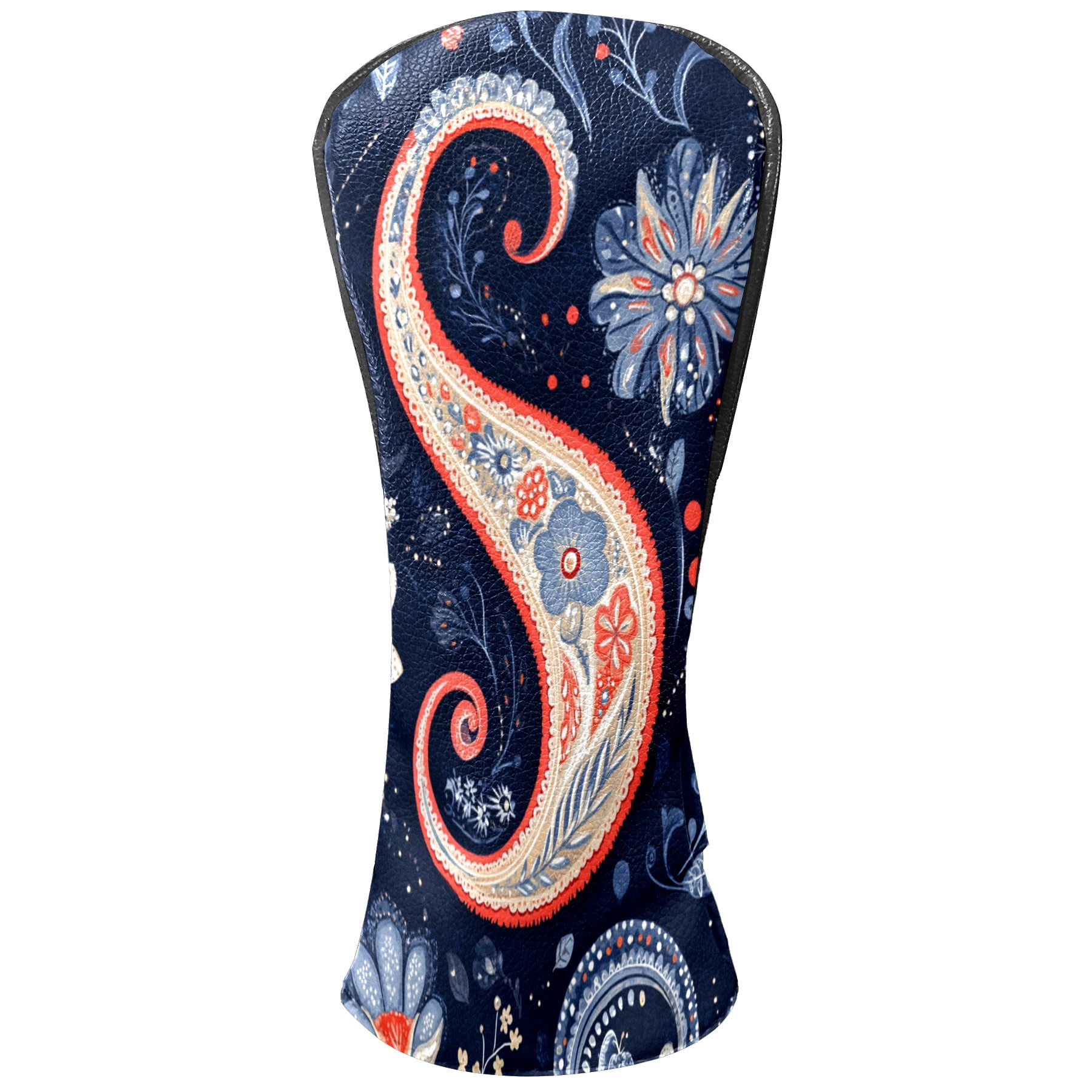 Golf Club Covers PU Leather Waterproof Head Covers for Fairway Woods Hybrids Paisley Pattern