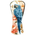 thumbnail image 1 of Golf Club Head Covers - Parrot & Peony Design, PU Leather, Waterproof, Fits Fairway Woods/Hybrid, Unisex, Fits Most Brands, 1 of 10
