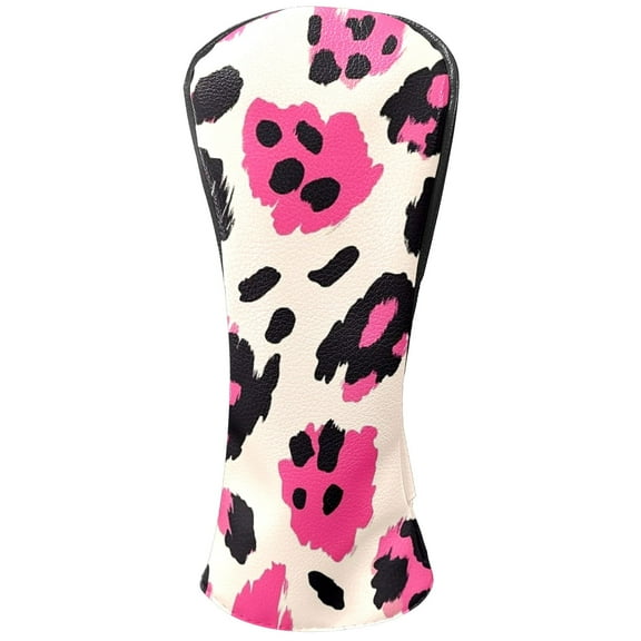 Golf Head Covers Paw Print Pattern for Driver, Wood & Hybrid, Premium Waterproof PU Leather with Plush Lining, Pet Lover Golf Gifts