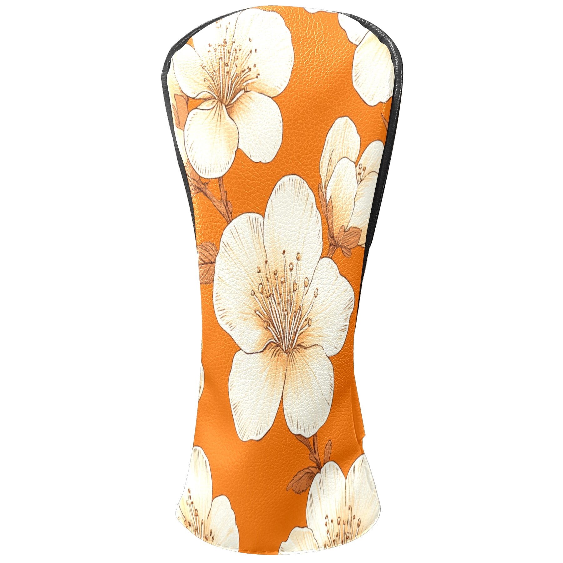 Golf Club Covers PU Leather Waterproof Head Covers for Fairway Woods Hybrids Peach Blossom
